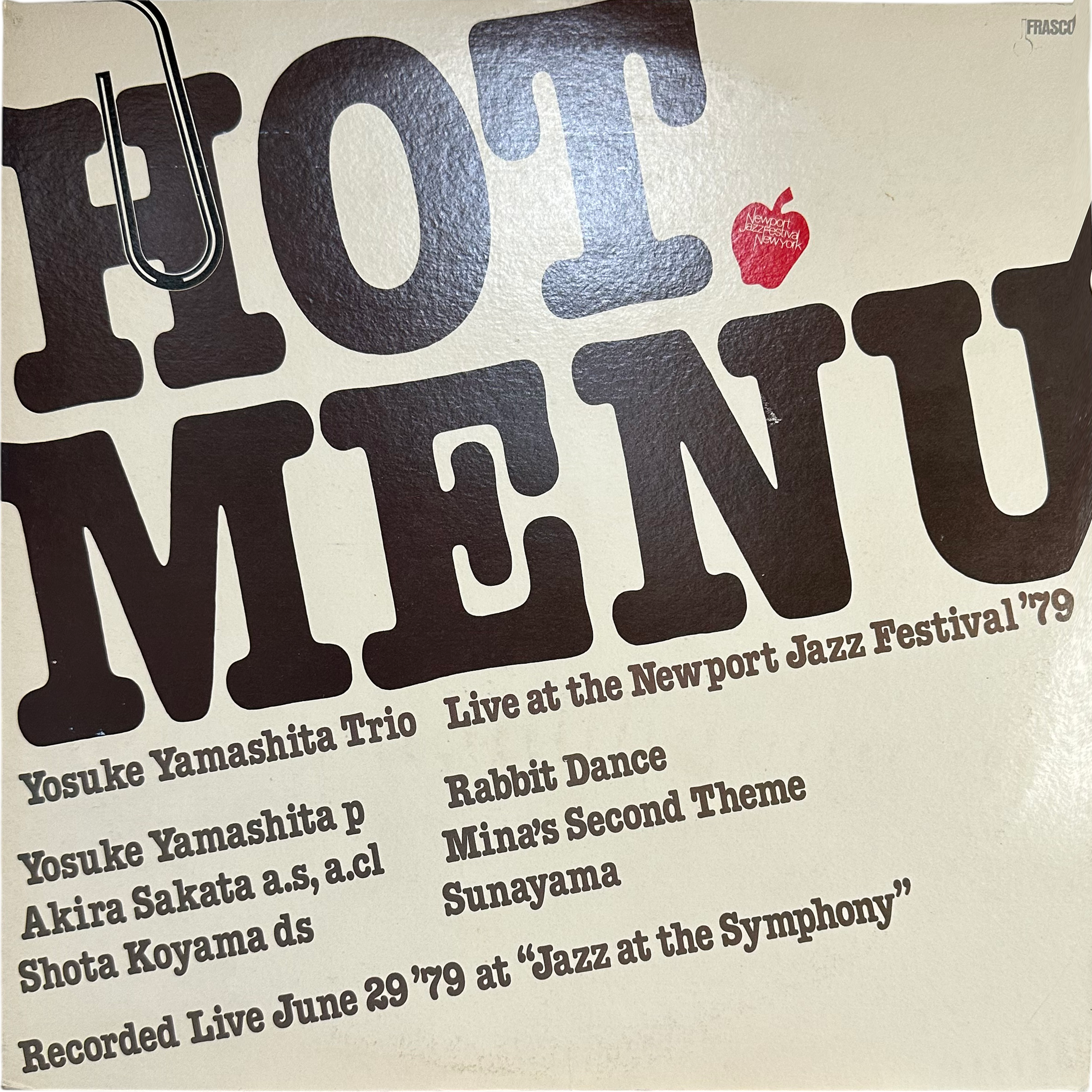 Yosuke Yamashita Trio — Hot Menu