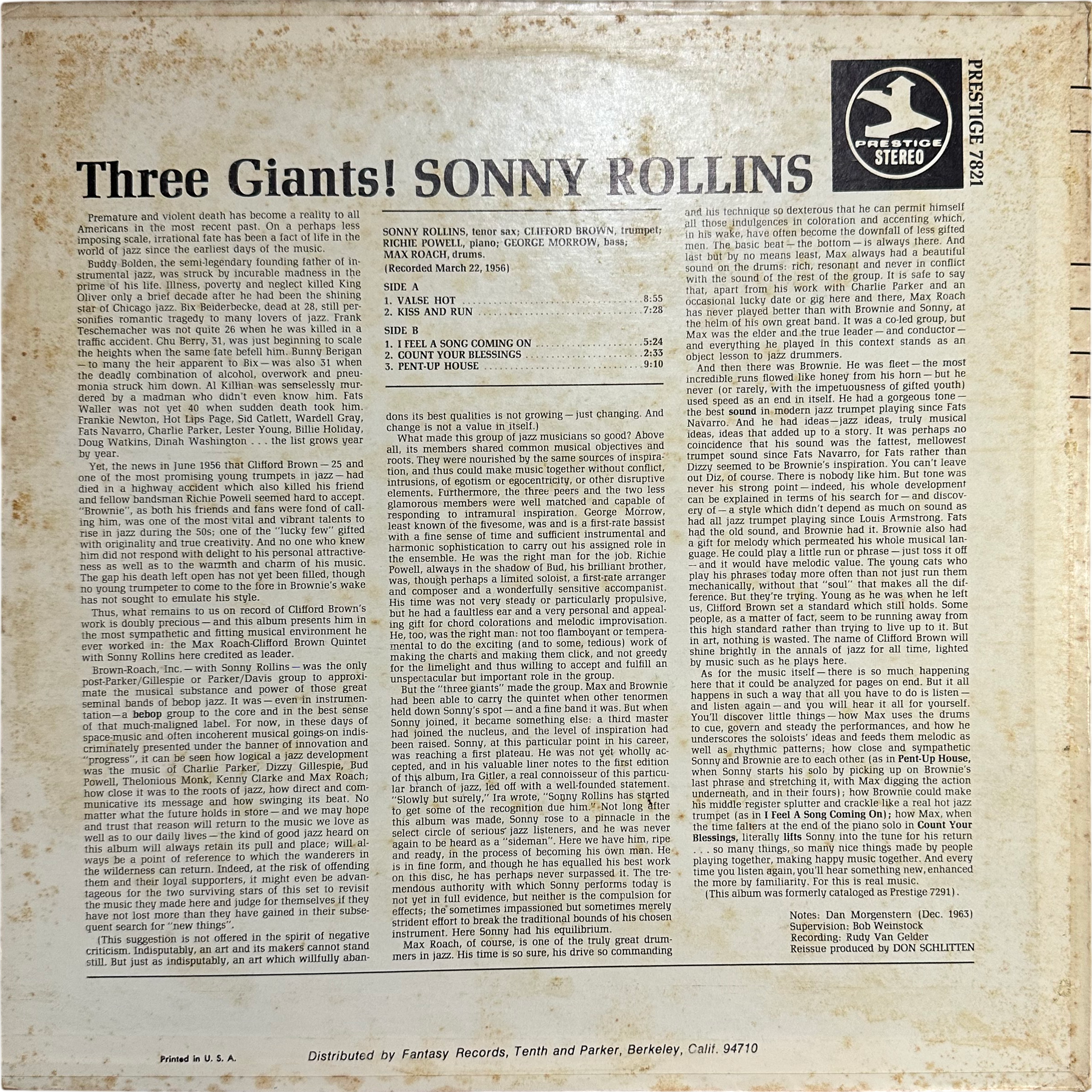 Sonny Rollins — Three Giants 2