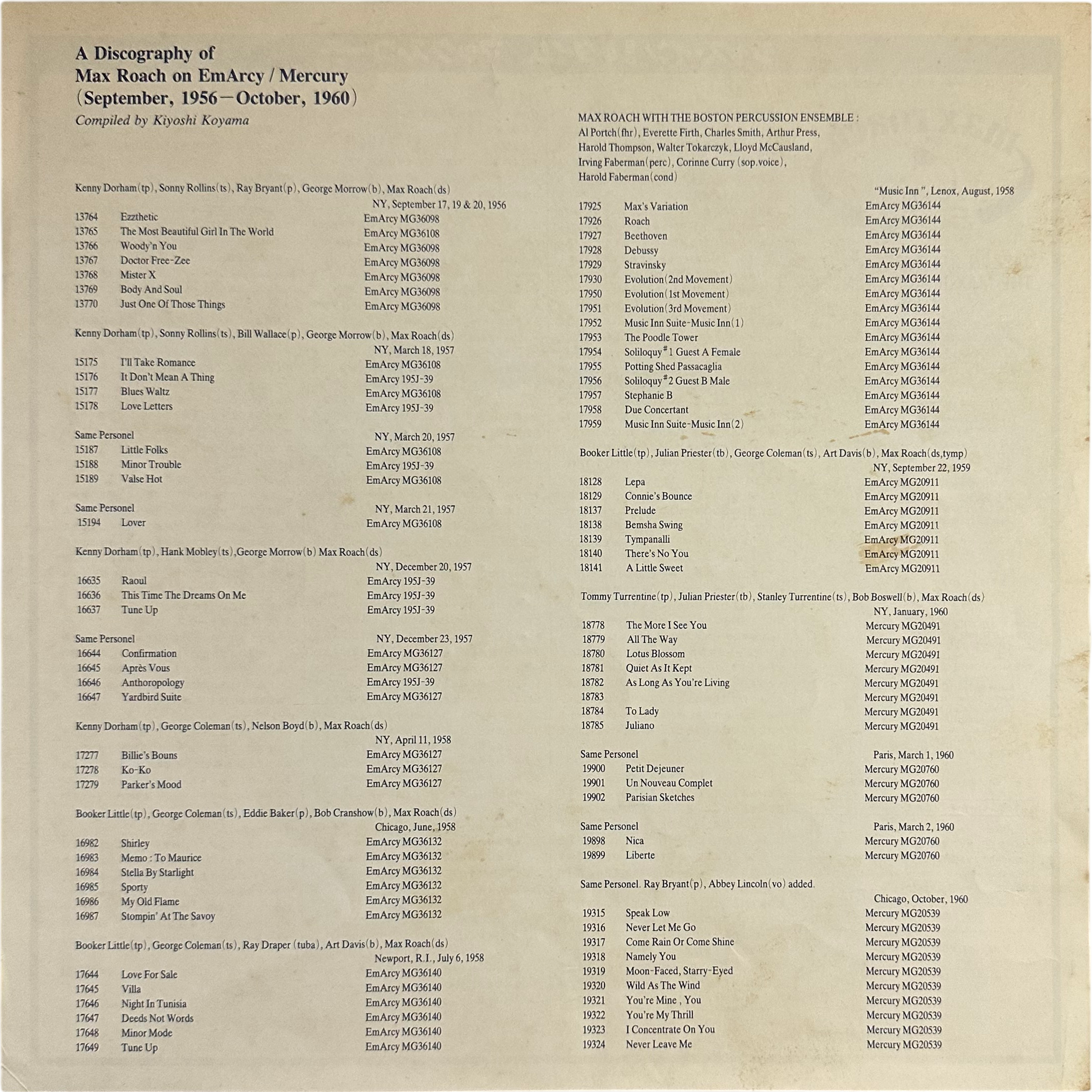 Max Roach — Jazz In 3/4 Time 5