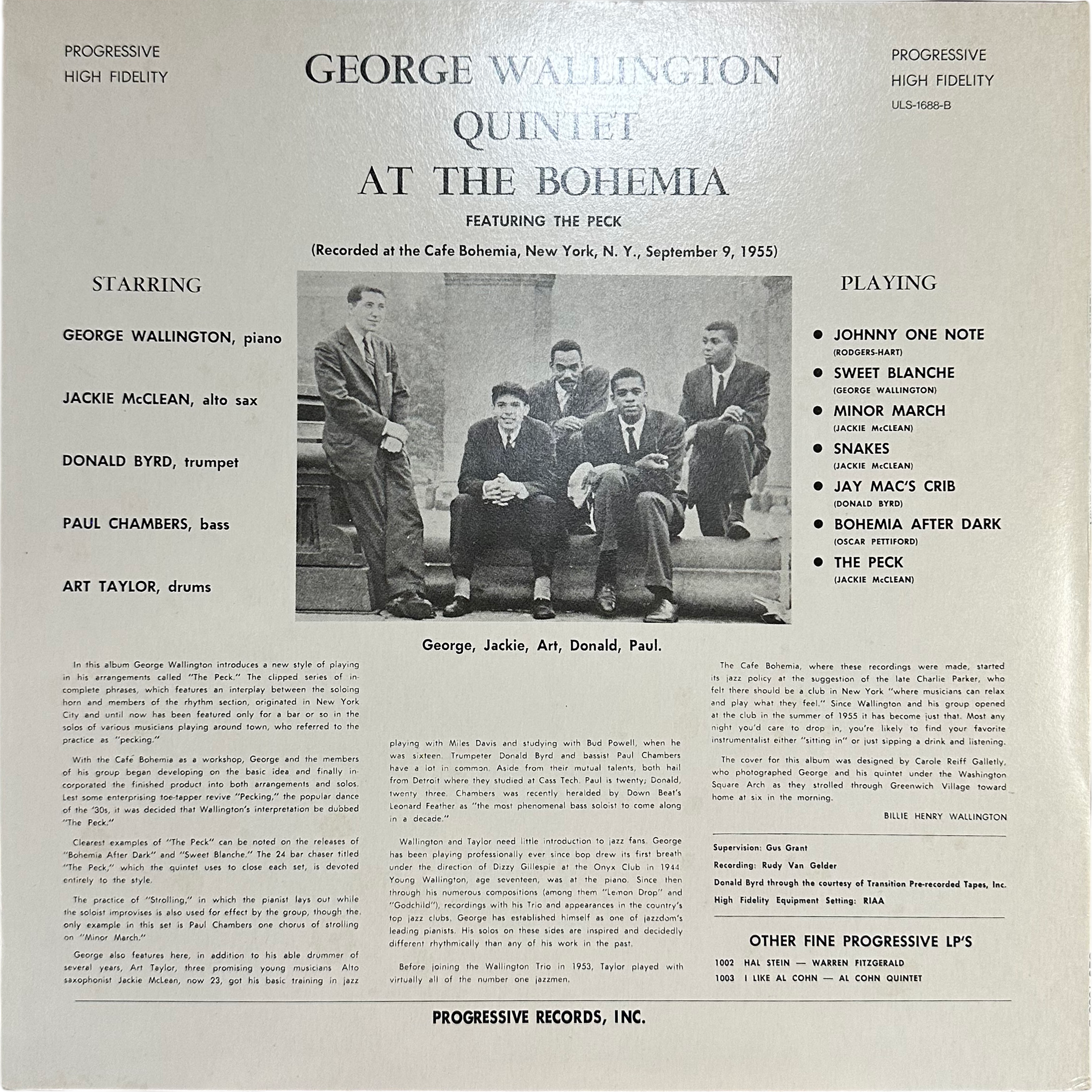 George Wallington Quintet — George Wallington Quintet At The Bohemia 2