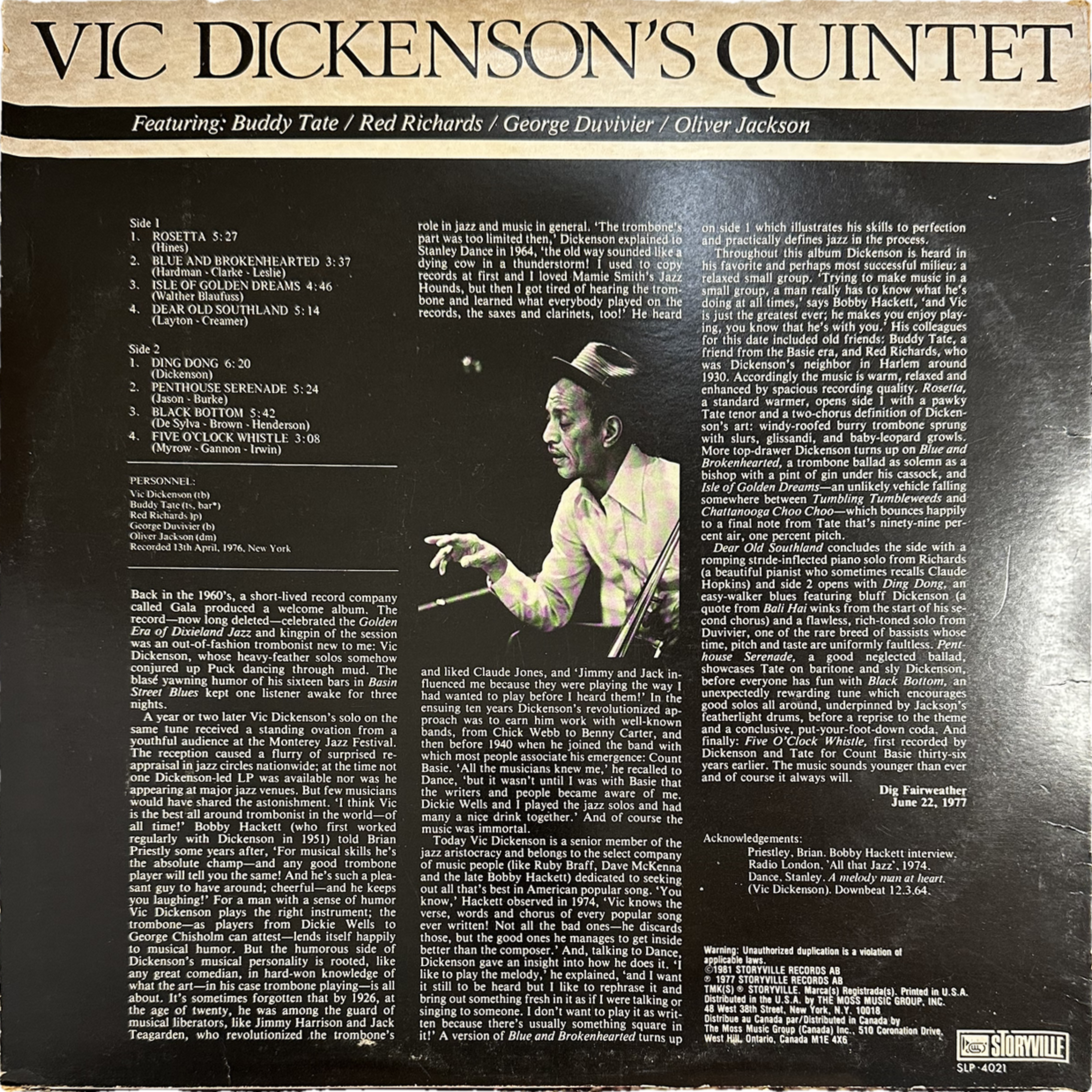 The Vic Dickenson Quintet — Vic Dickenson's Quintet 2