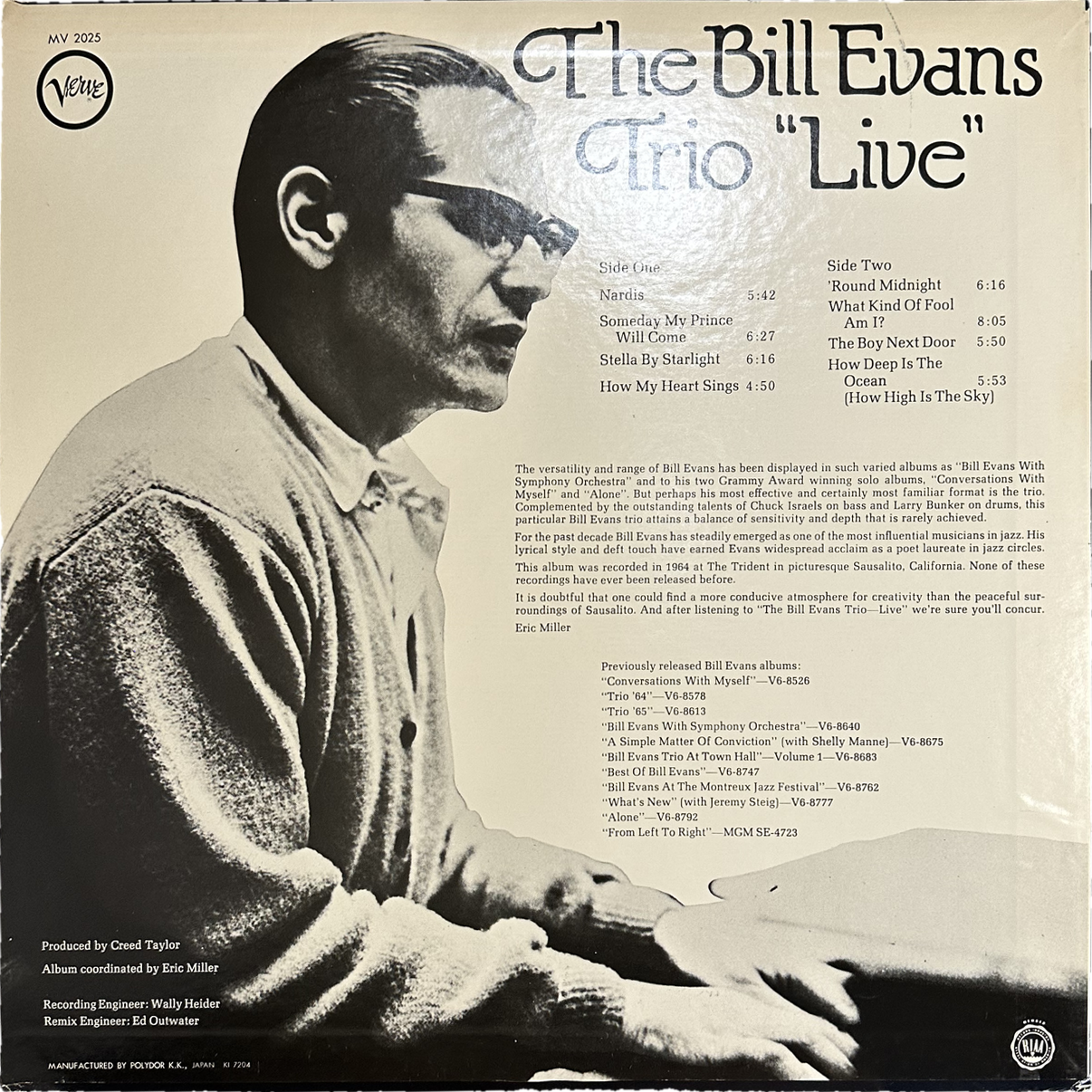 The Bill Evans Trio — "Live" 2