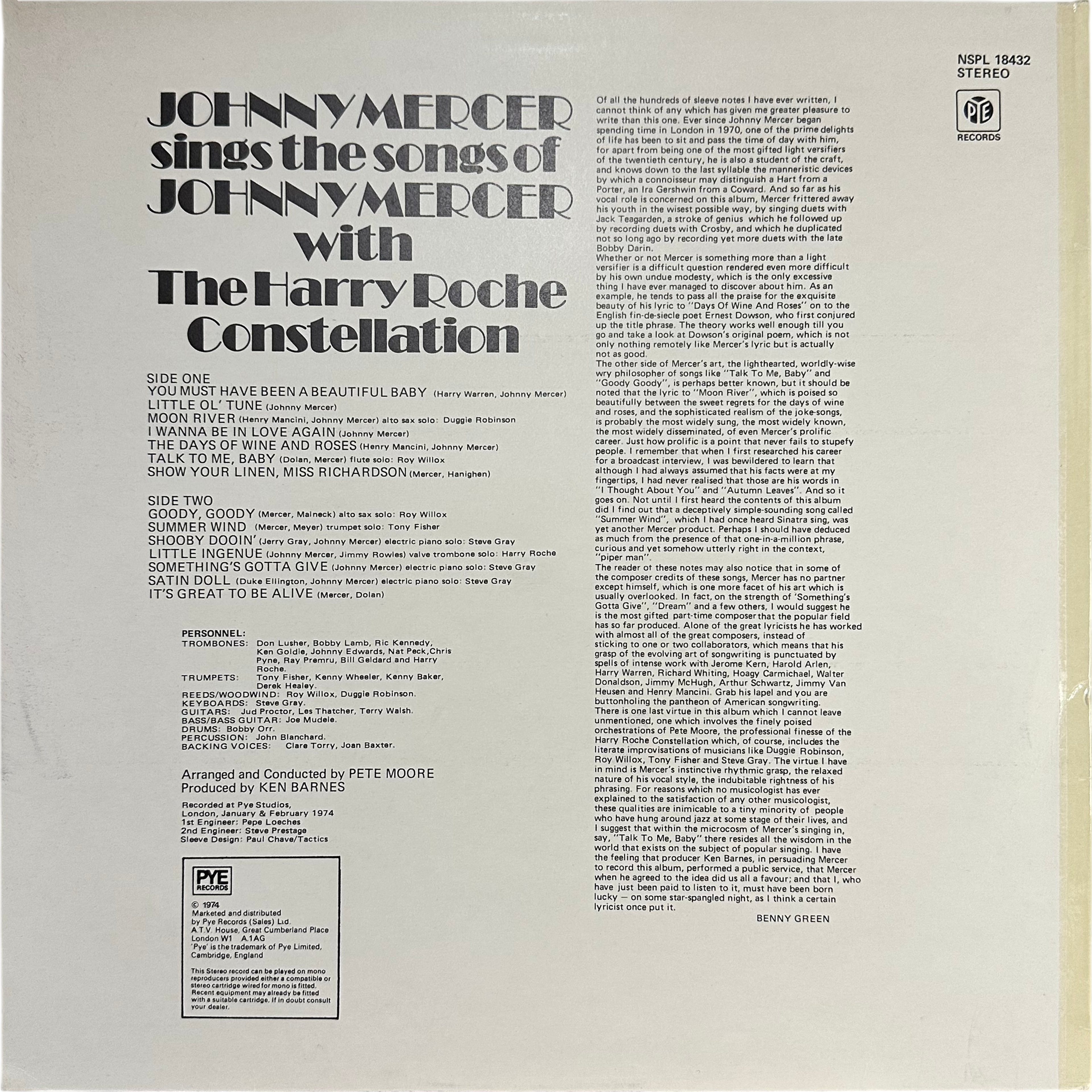 Johnny Mercer,The Harry Roche Constellation — Sings The Songs Of Johnny Mercer 2