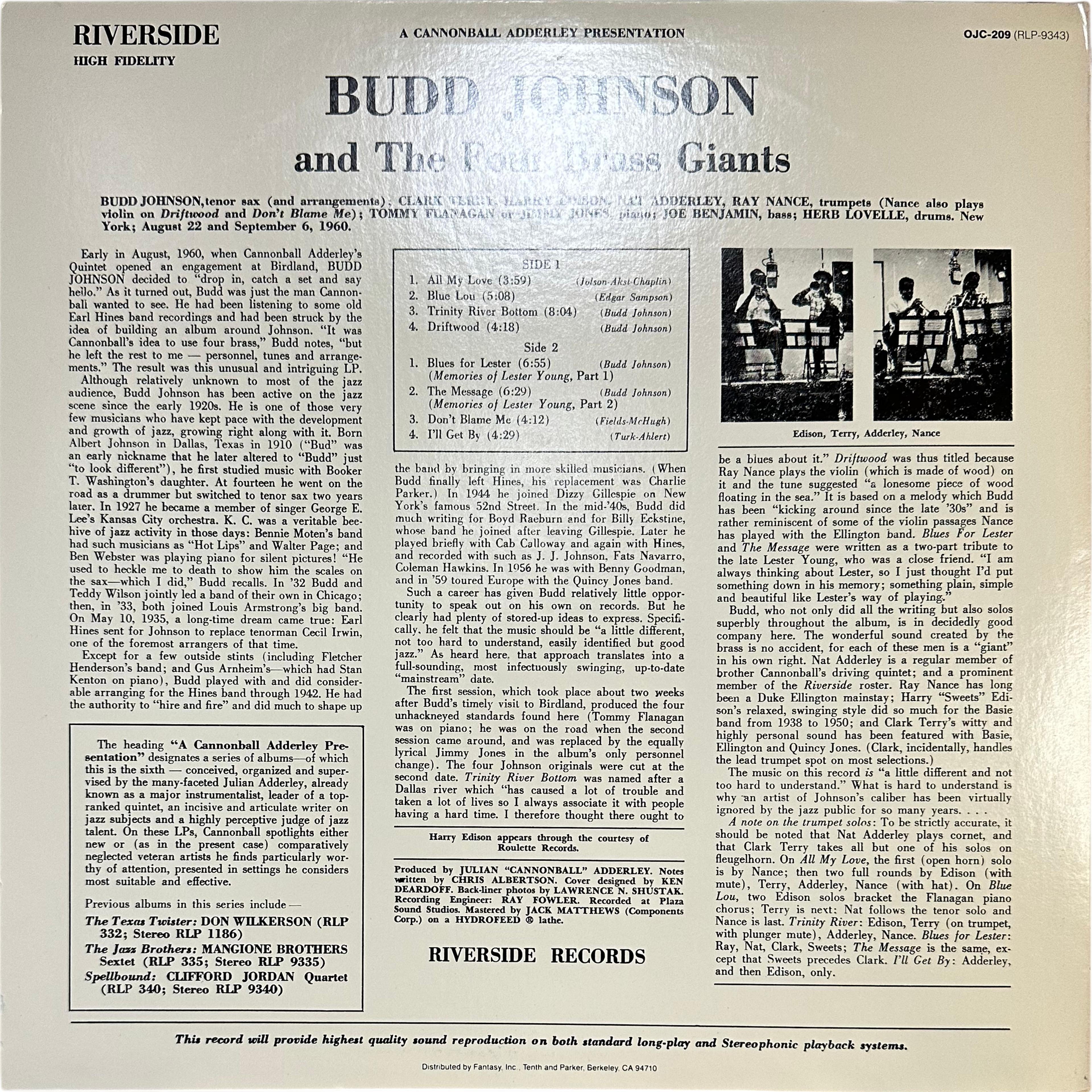 Budd Johnson — Budd Johnson And The Four Brass Giants 2