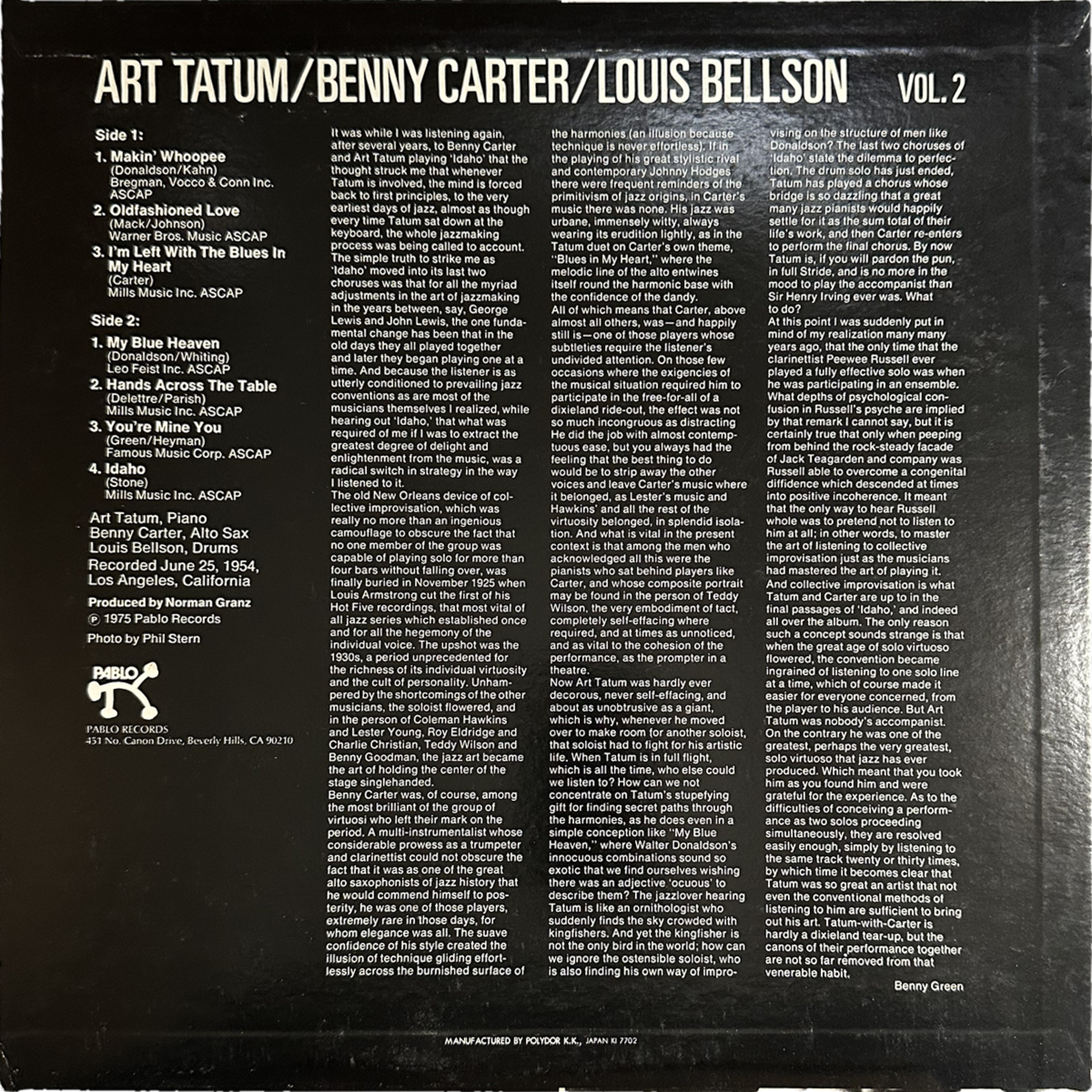 Art Tatum,Benny Carter,Louis Bellson — The Tatum Group Masterpieces Vol. 2 2