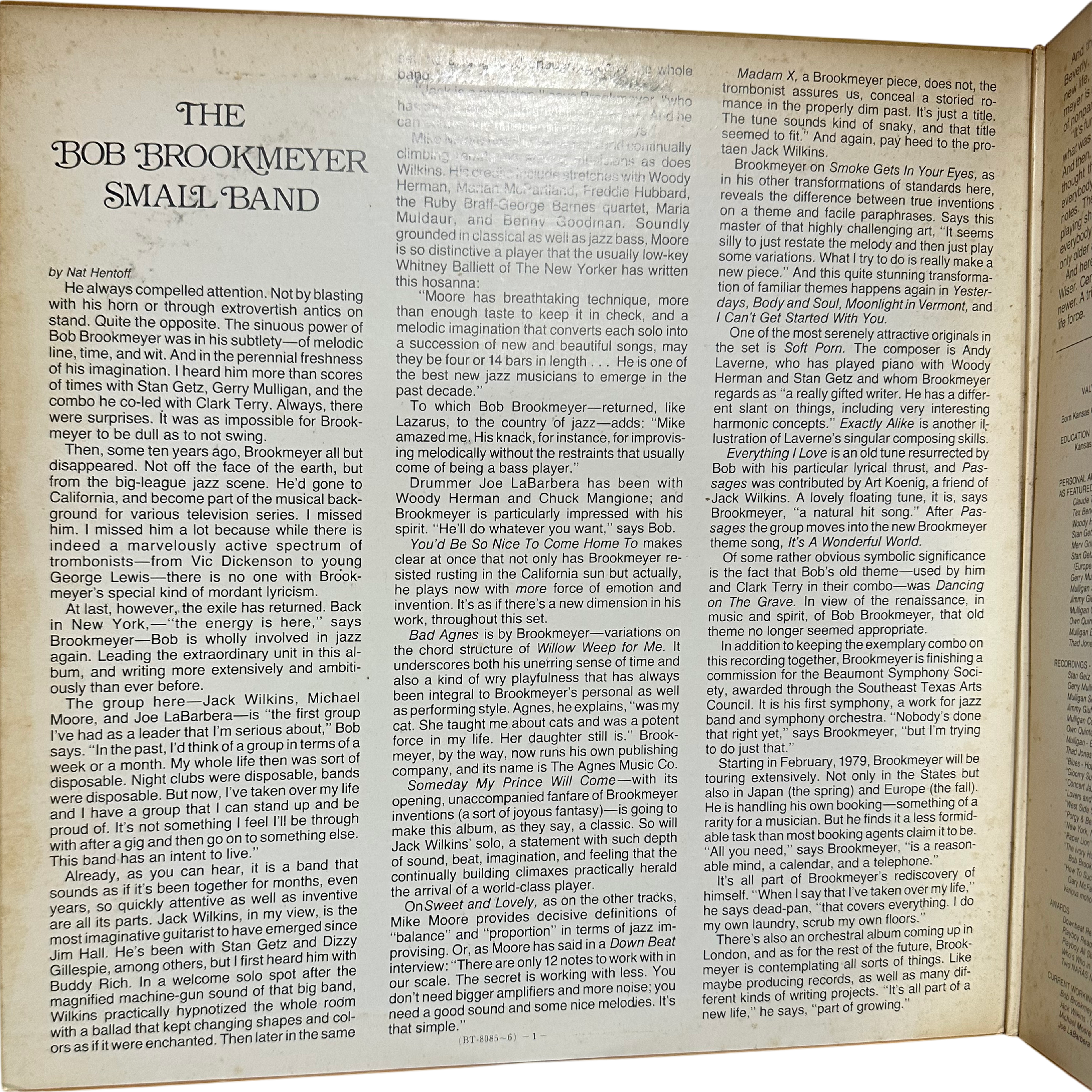 Bob Brookmeyer — The Bob Brookmeyer Small Band 3