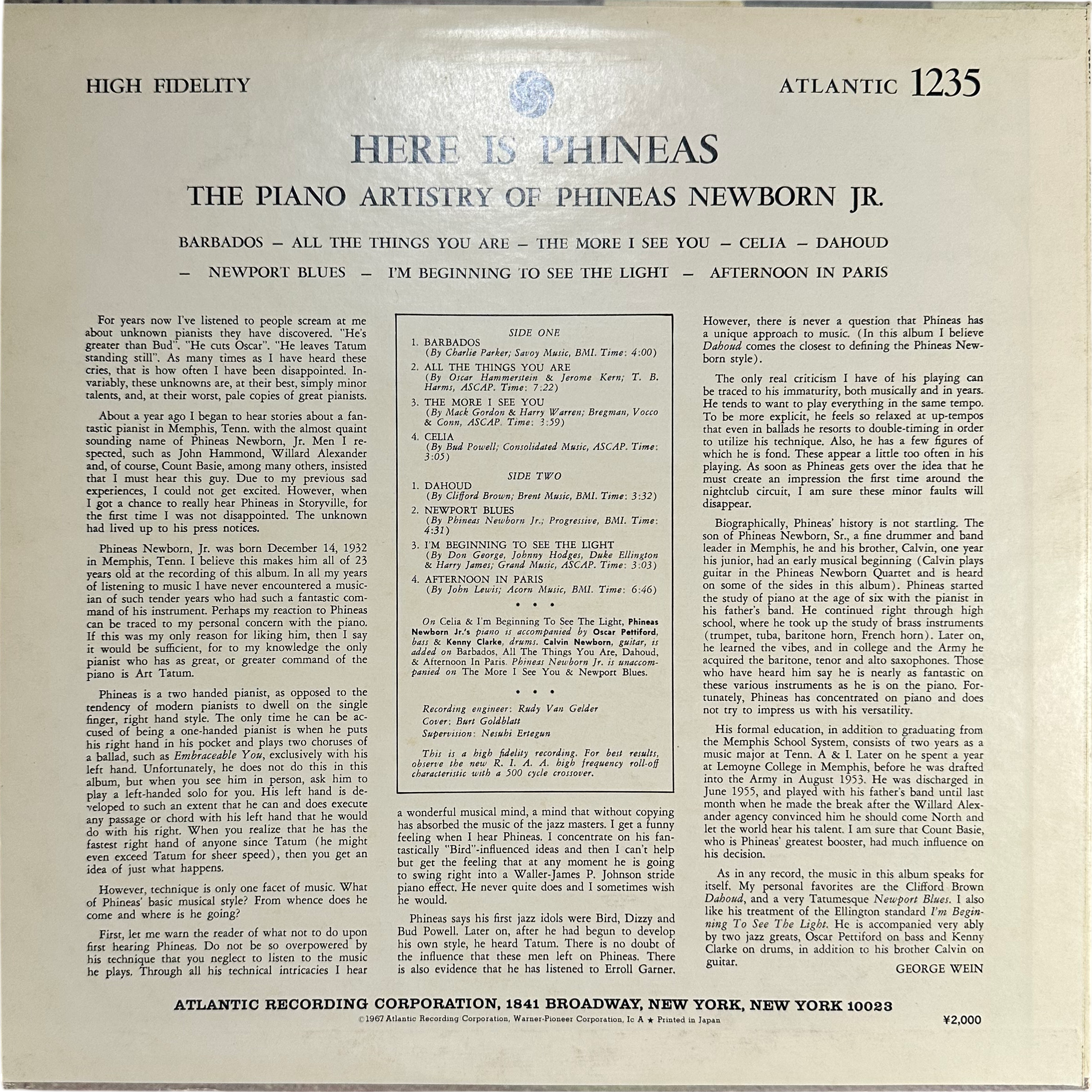 Phineas Newborn Jr. — Here Is Phineas (The Piano Artistry Of Phineas Newborn Jr.) 2