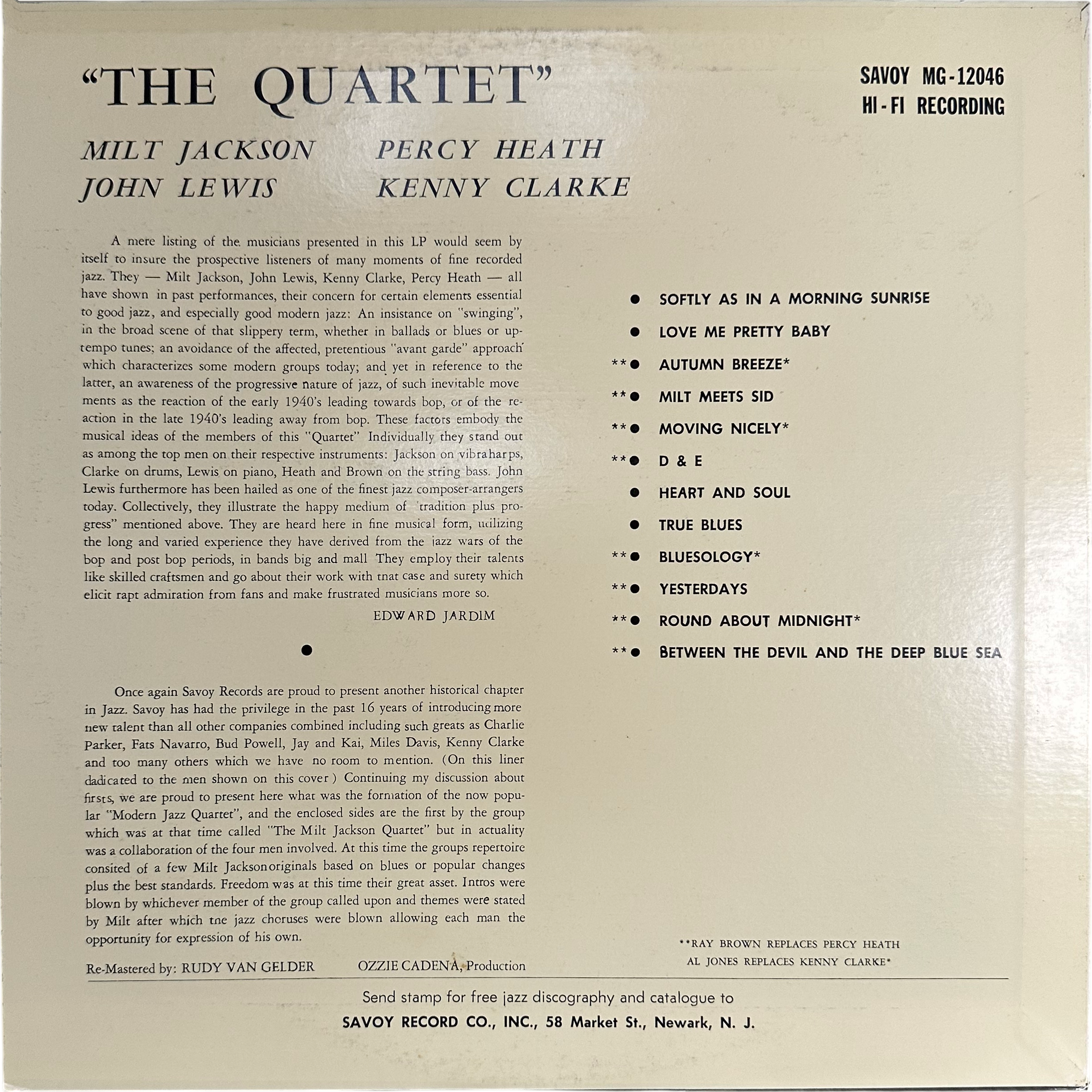 The Modern Jazz Quartet — The Quartet 2