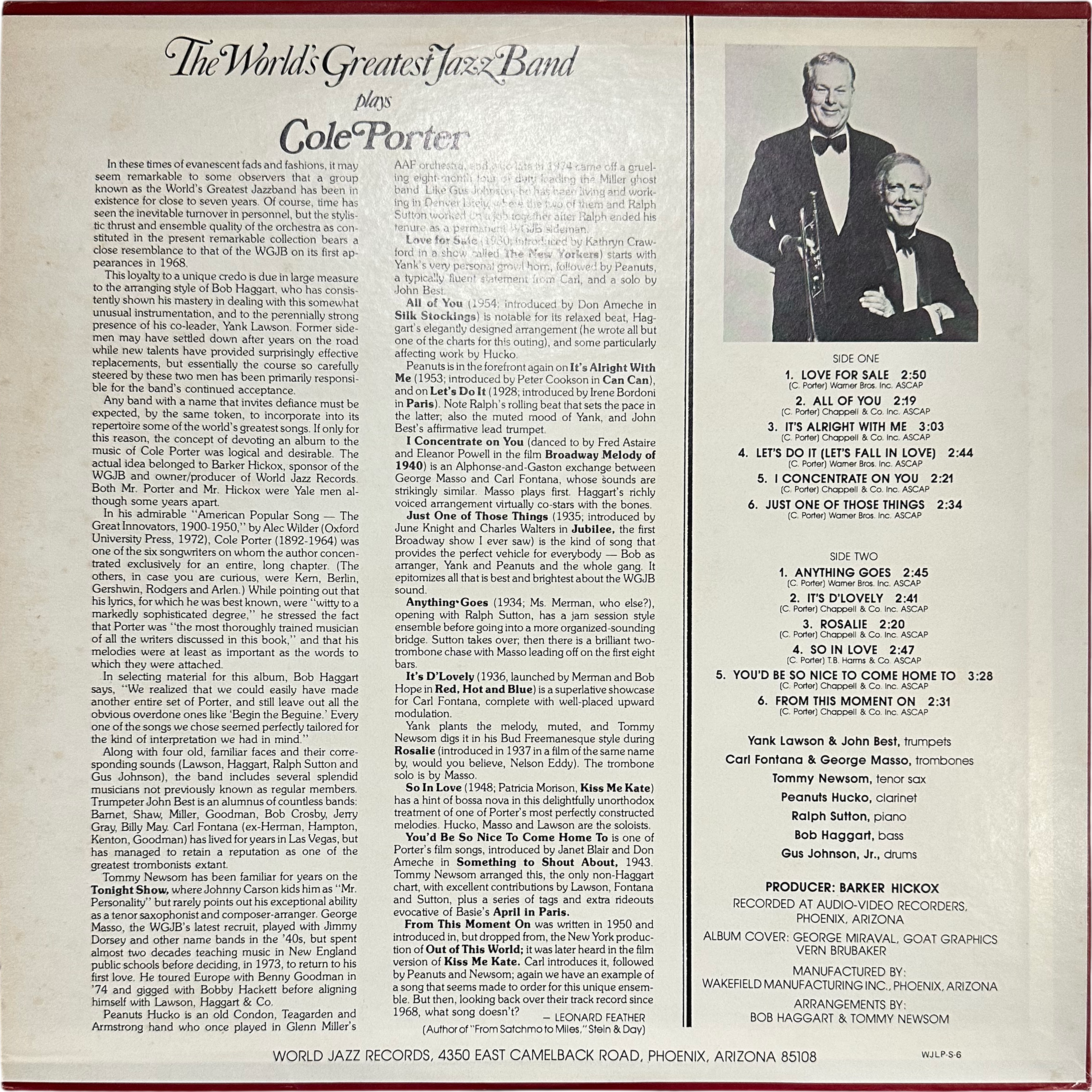 Bob Haggart,The World's Greatest Jazzband,Yank Lawson — Plays Cole Porter 2