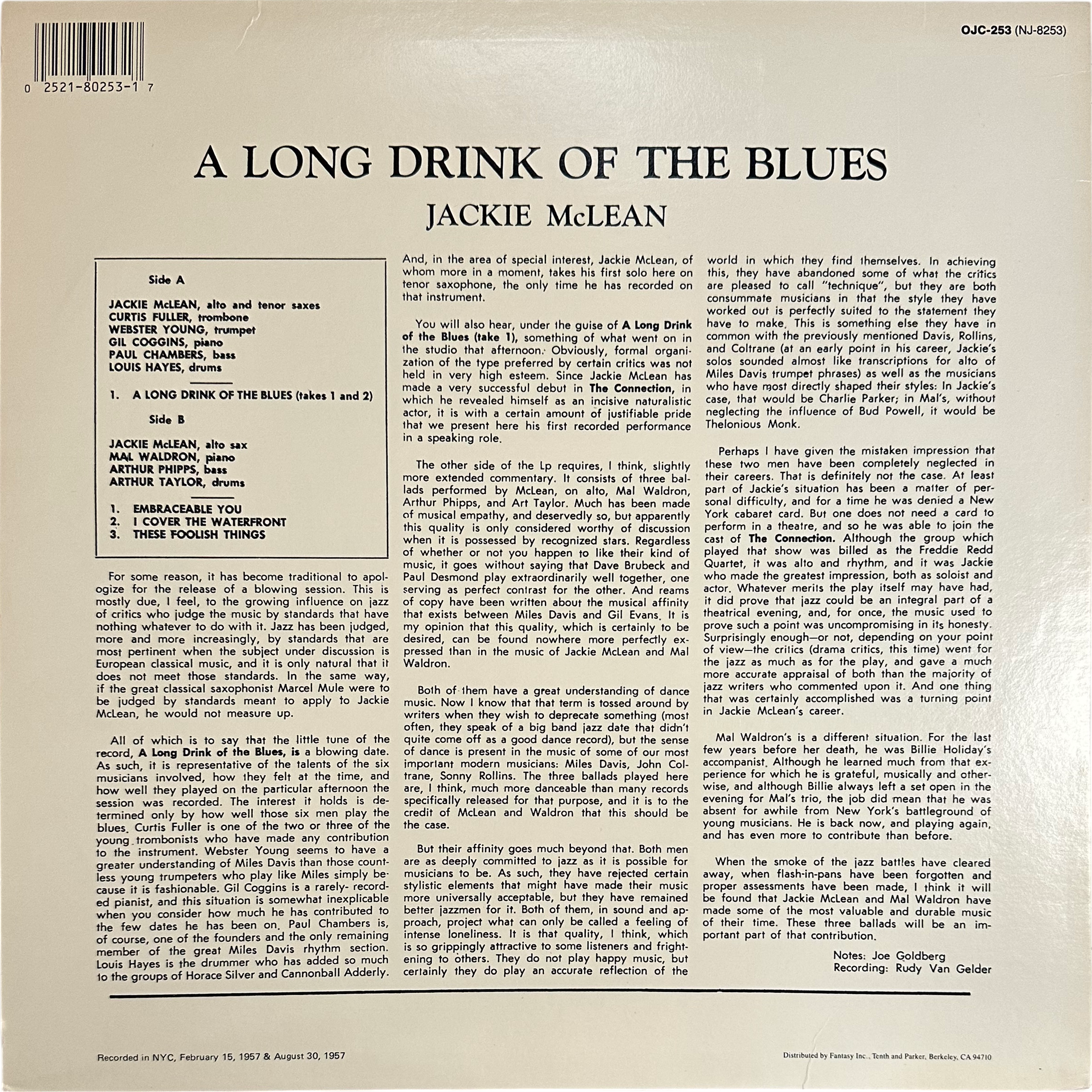Jackie McLean — A Long Drink Of The Blues 2