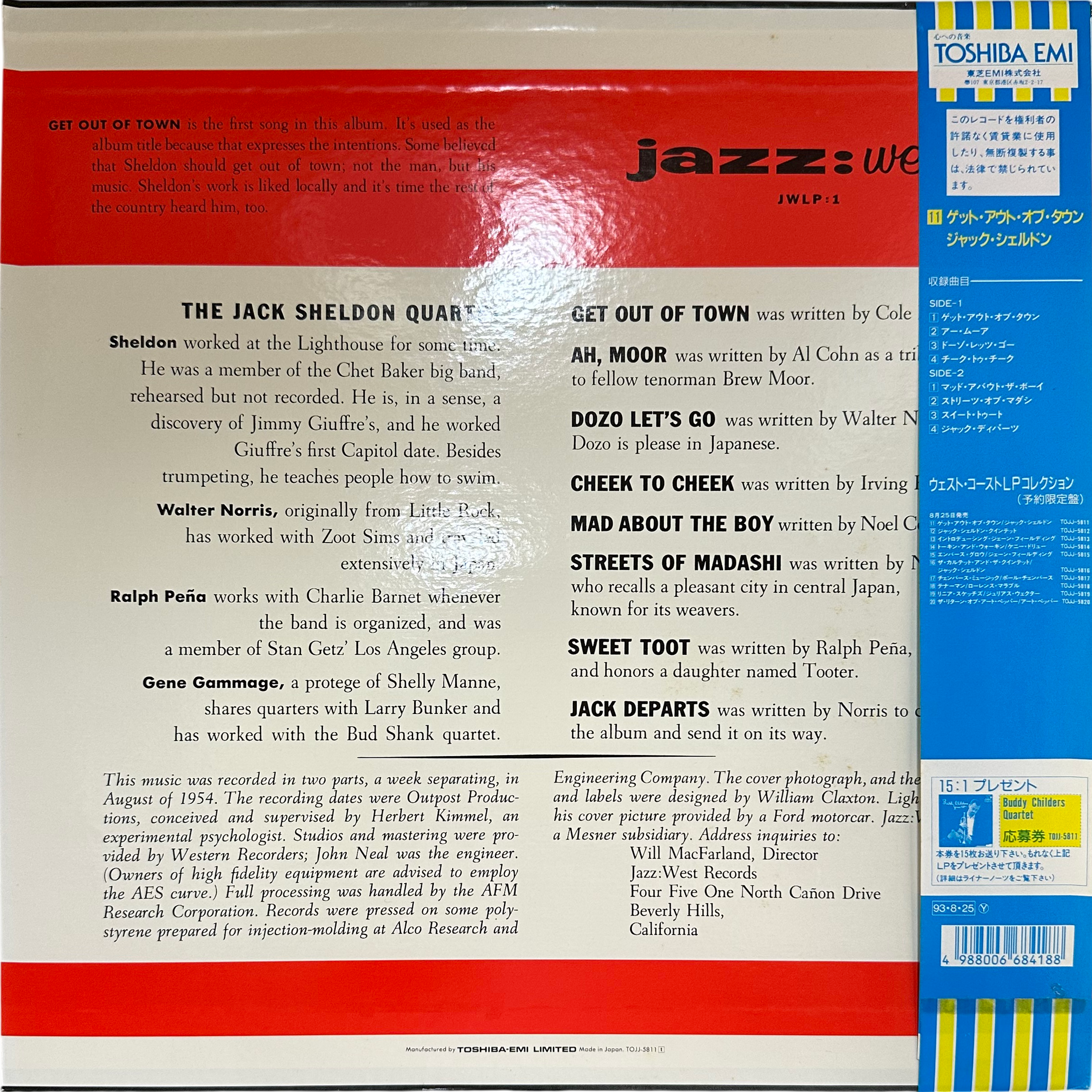 The Jack Sheldon Quartet — Get Out Of Town 2