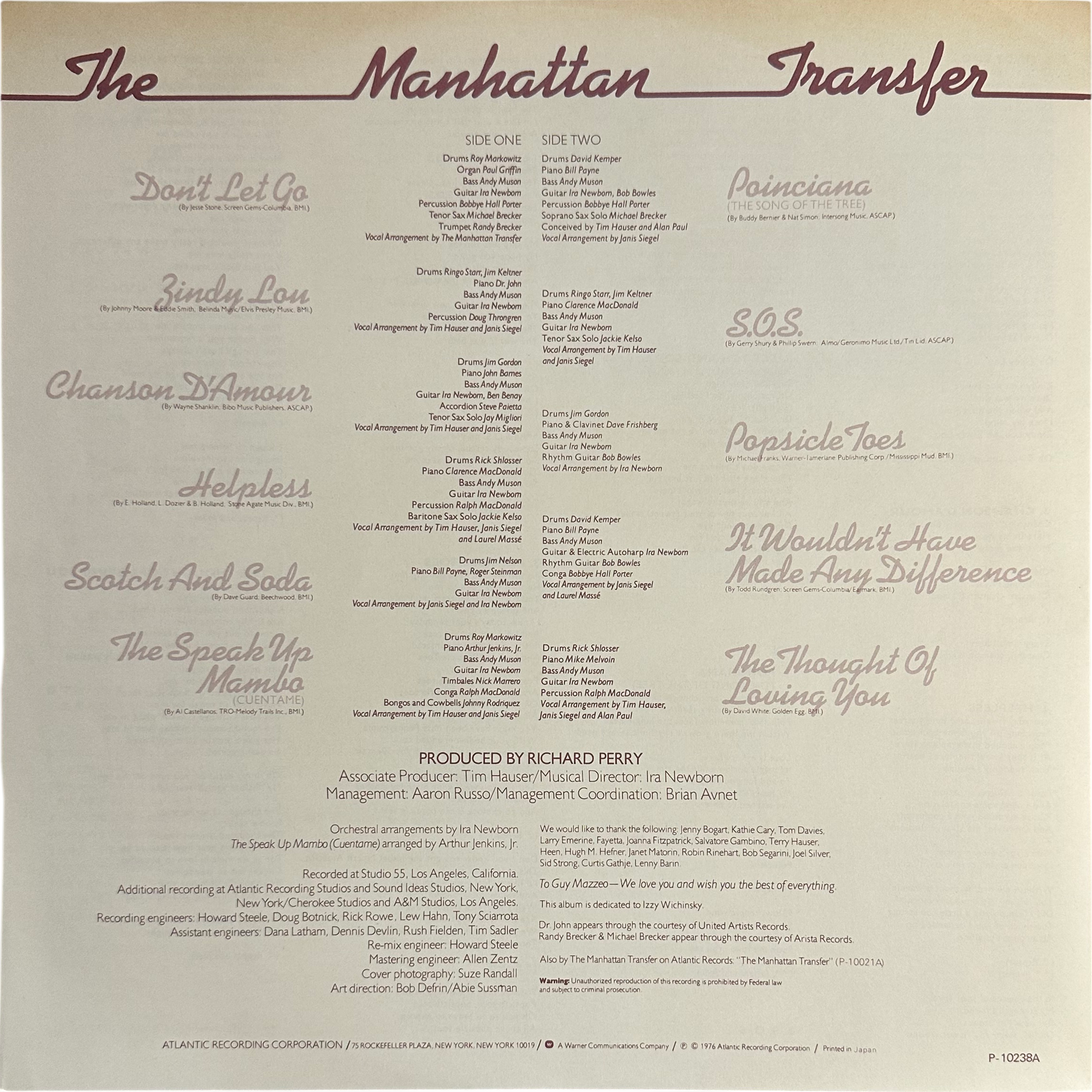 The Manhattan Transfer — Coming Out 7