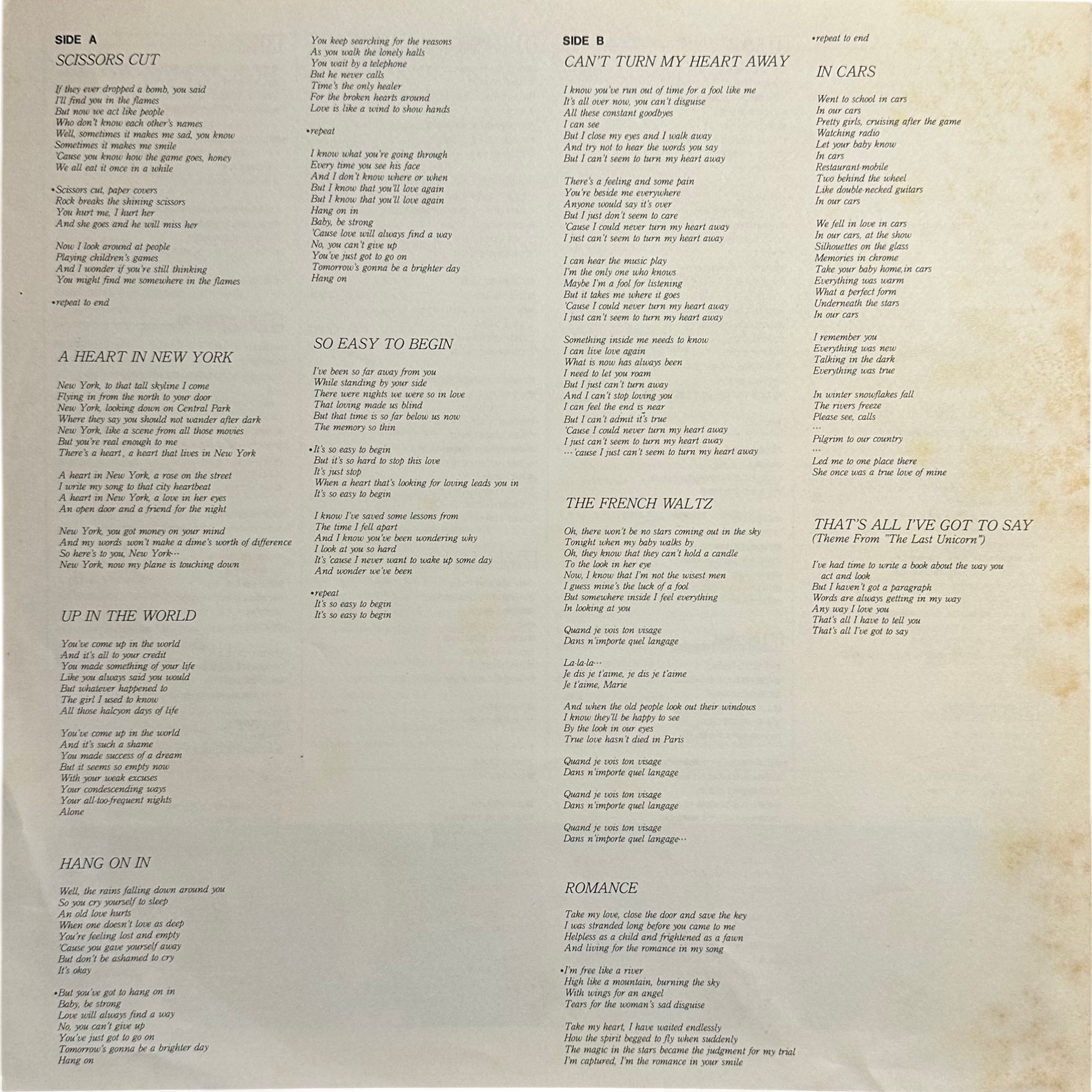 Art Garfunkel — Scissors Cut 7