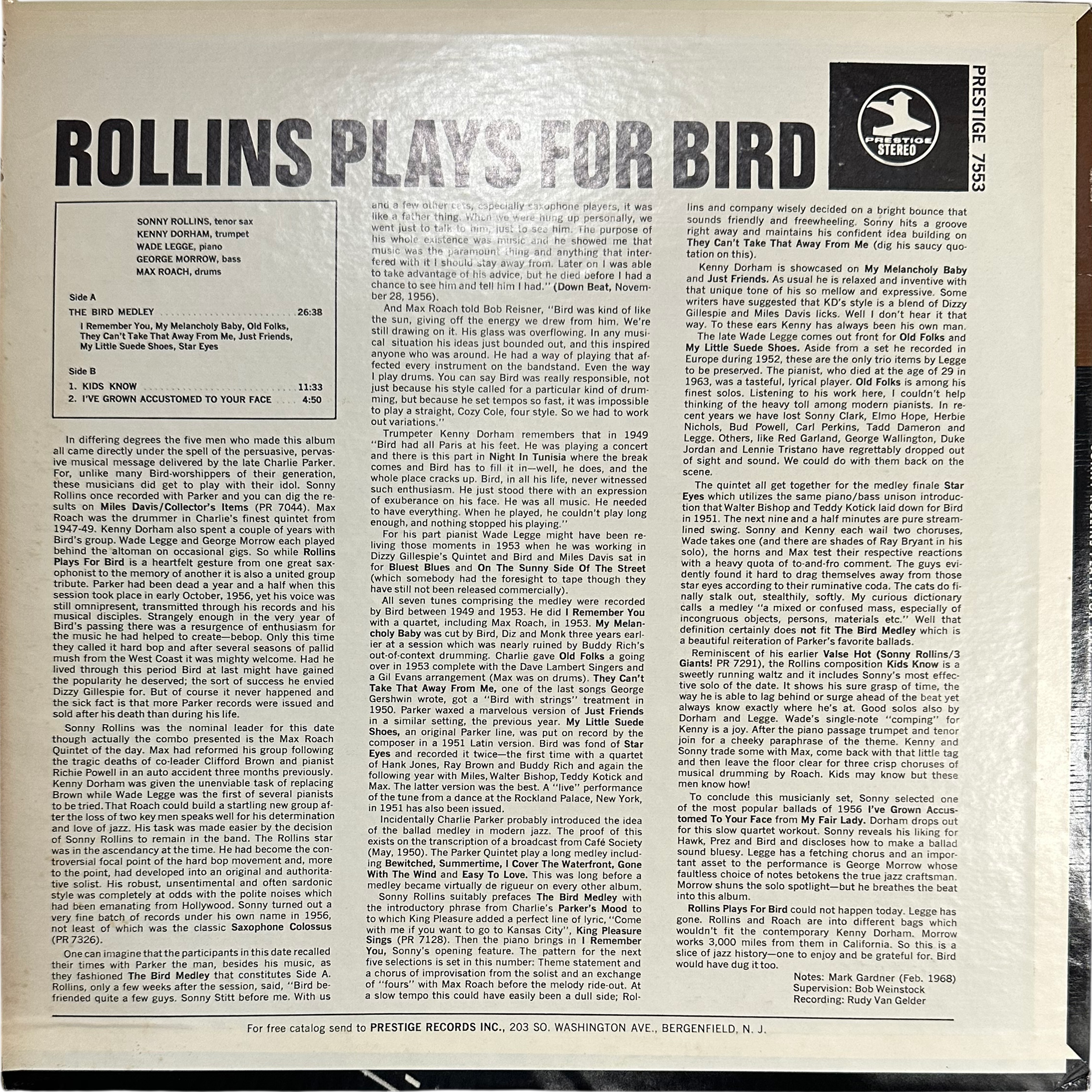 Sonny Rollins — Rollins Plays For Bird 2