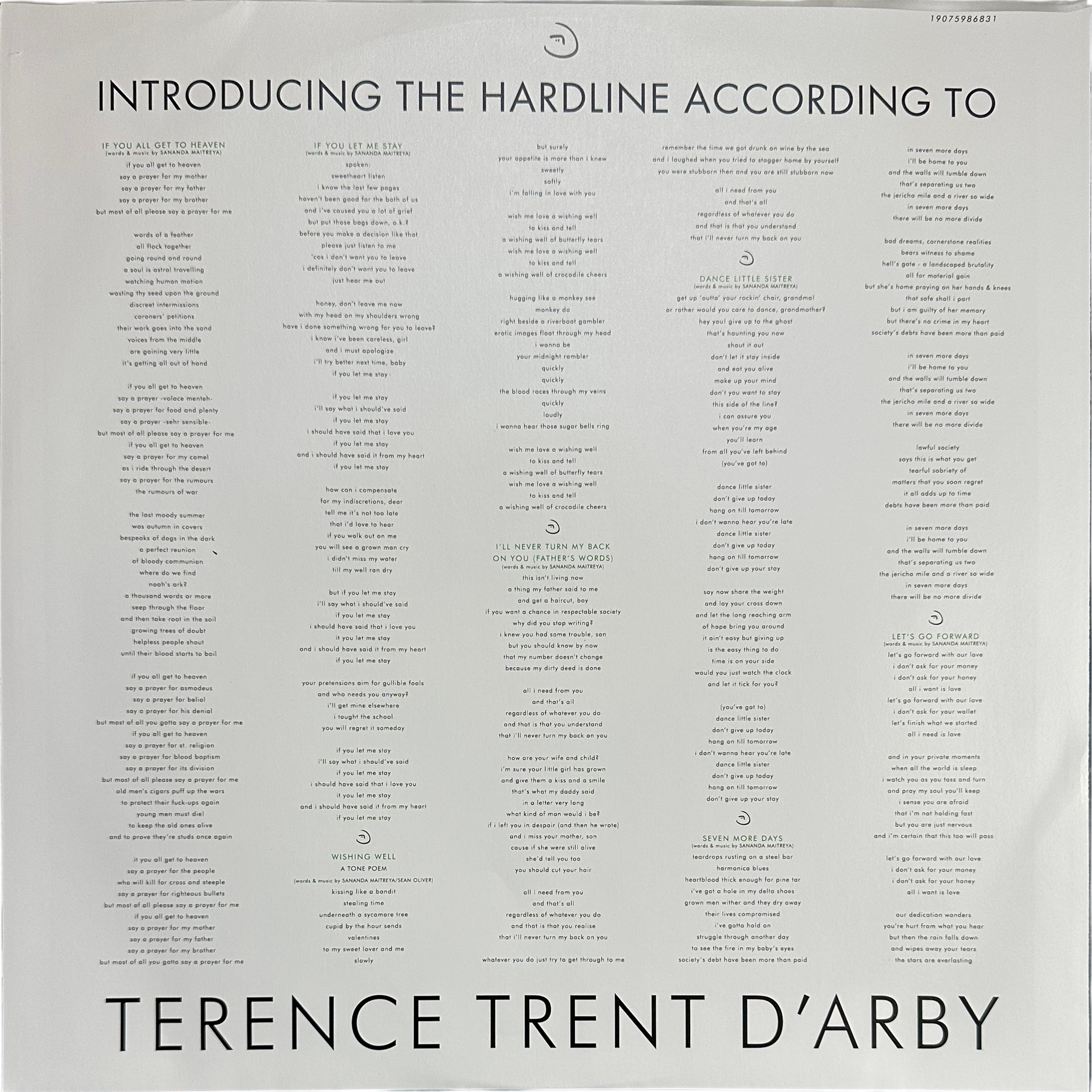 Sananda Maitreya,Terence Trent D'Arby — Introducing The Hardline According To Terence Trent D'Arby 5