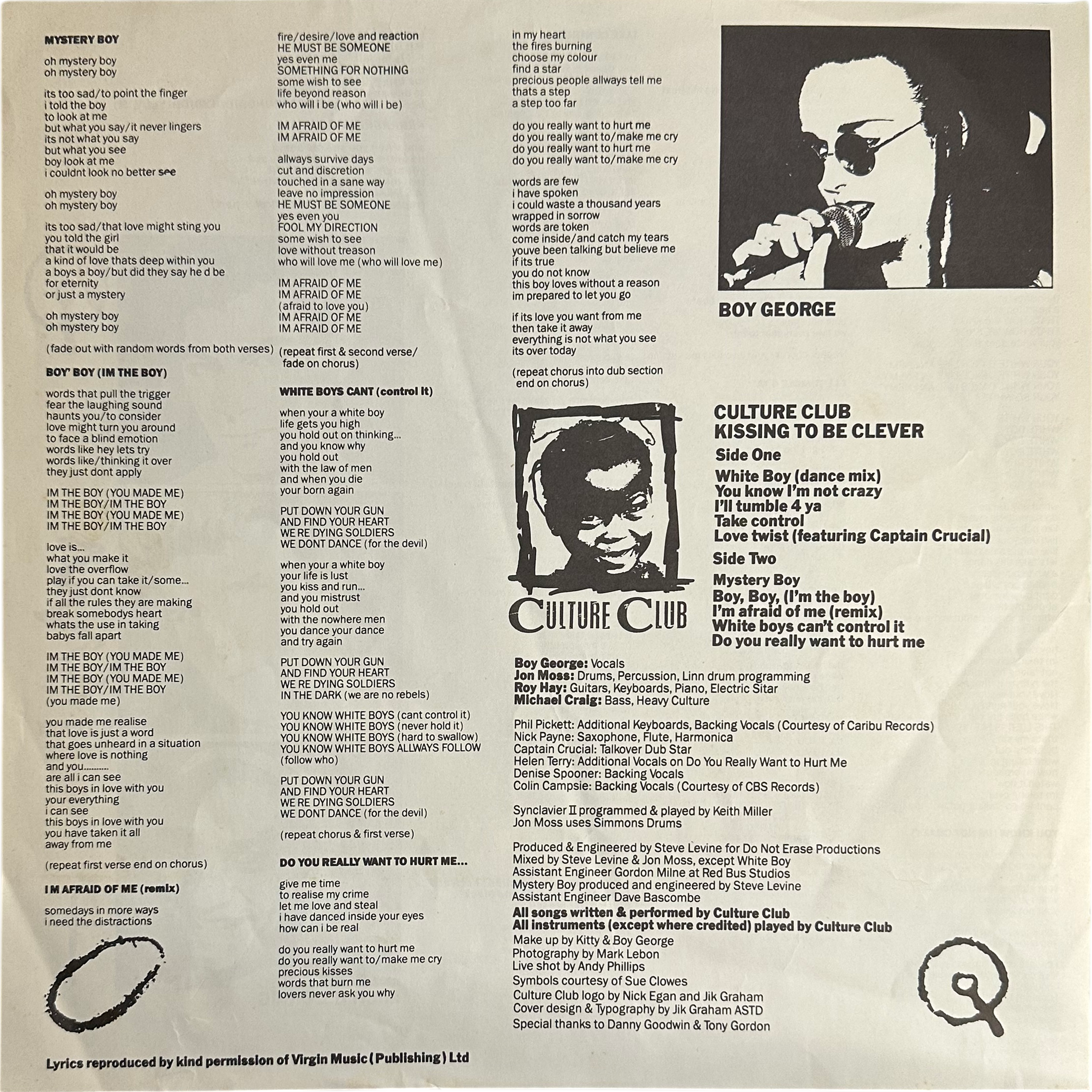 Culture Club — Kissing To Be Clever 8