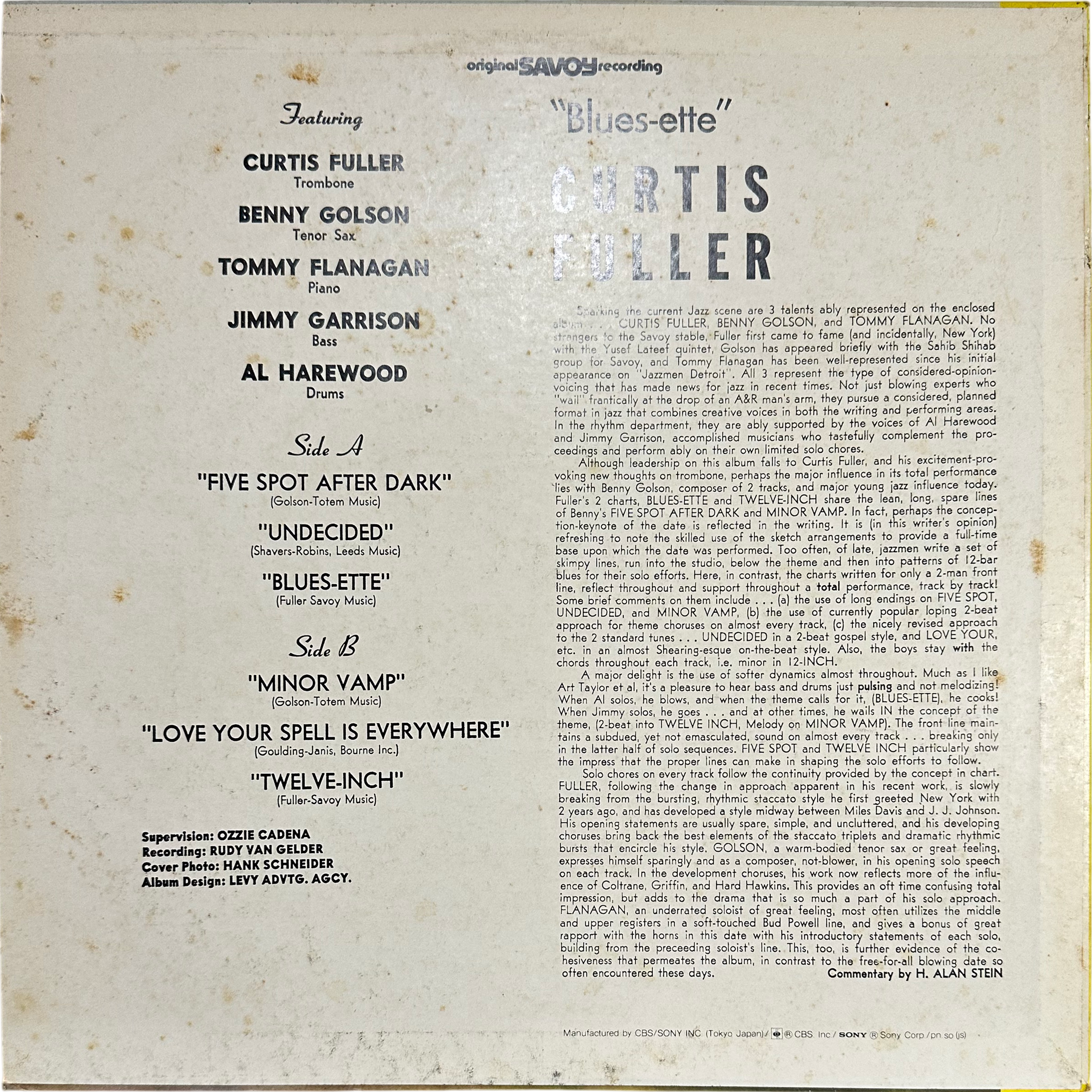 Al Harewood,Benny Golson,Curtis Fuller's Quintet,Jimmy Garrison,Tommy Flanagan — Blues-ette 2