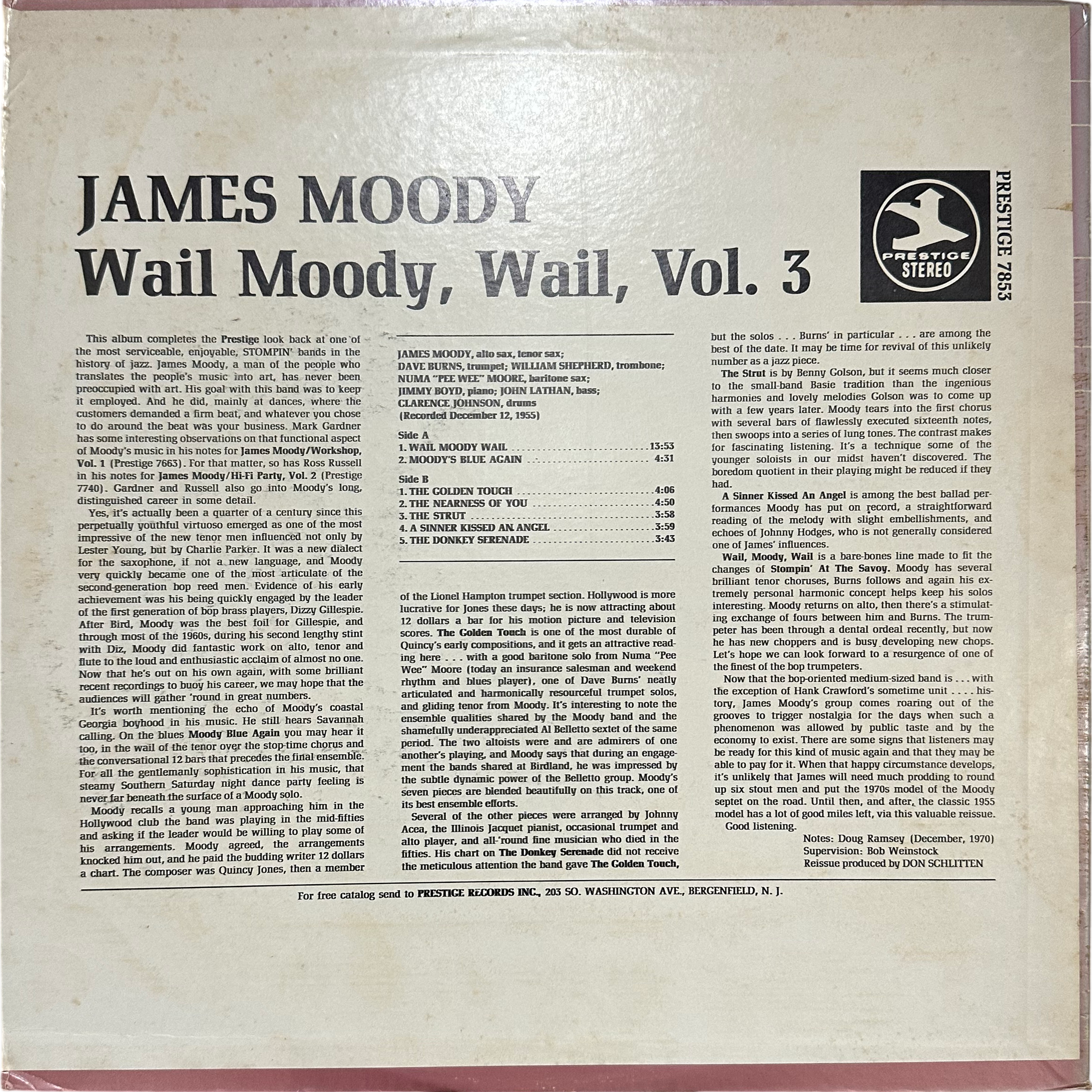 JAMES MOODY — WAIL MOODY WAIL, VOL.3 2