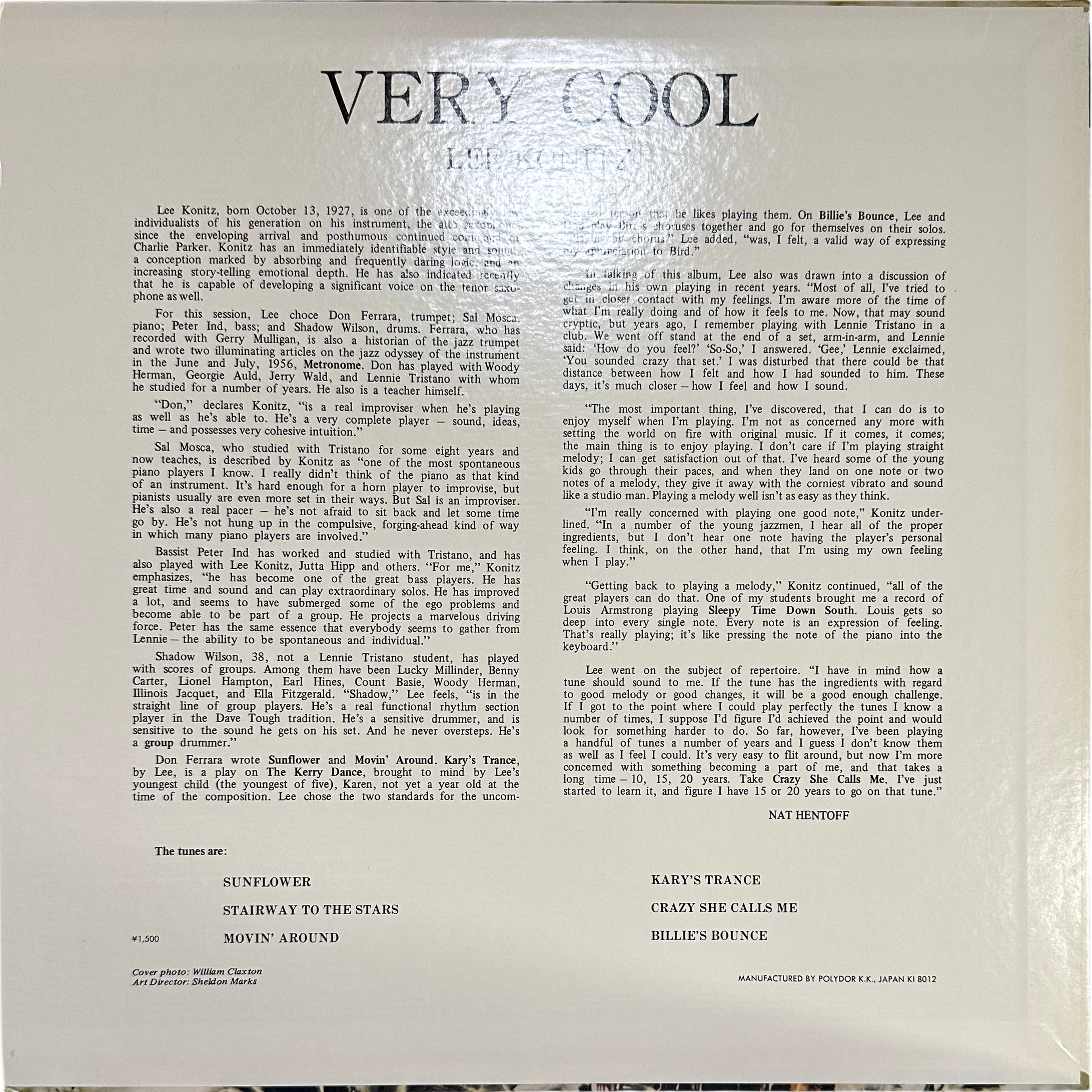 Lee Konitz — Very Cool 2
