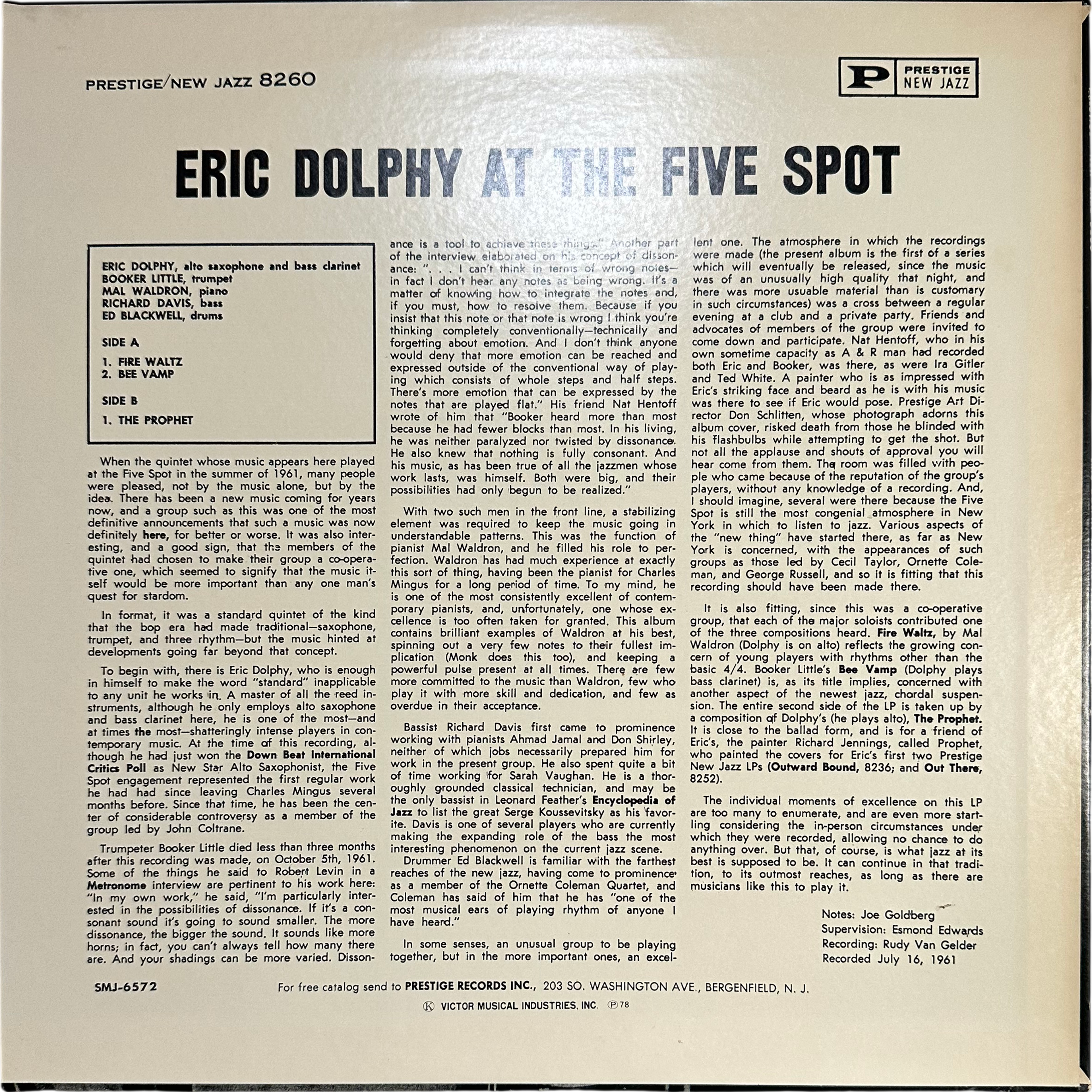 Eric Dolphy — At The Five Spot, Volume I. 2