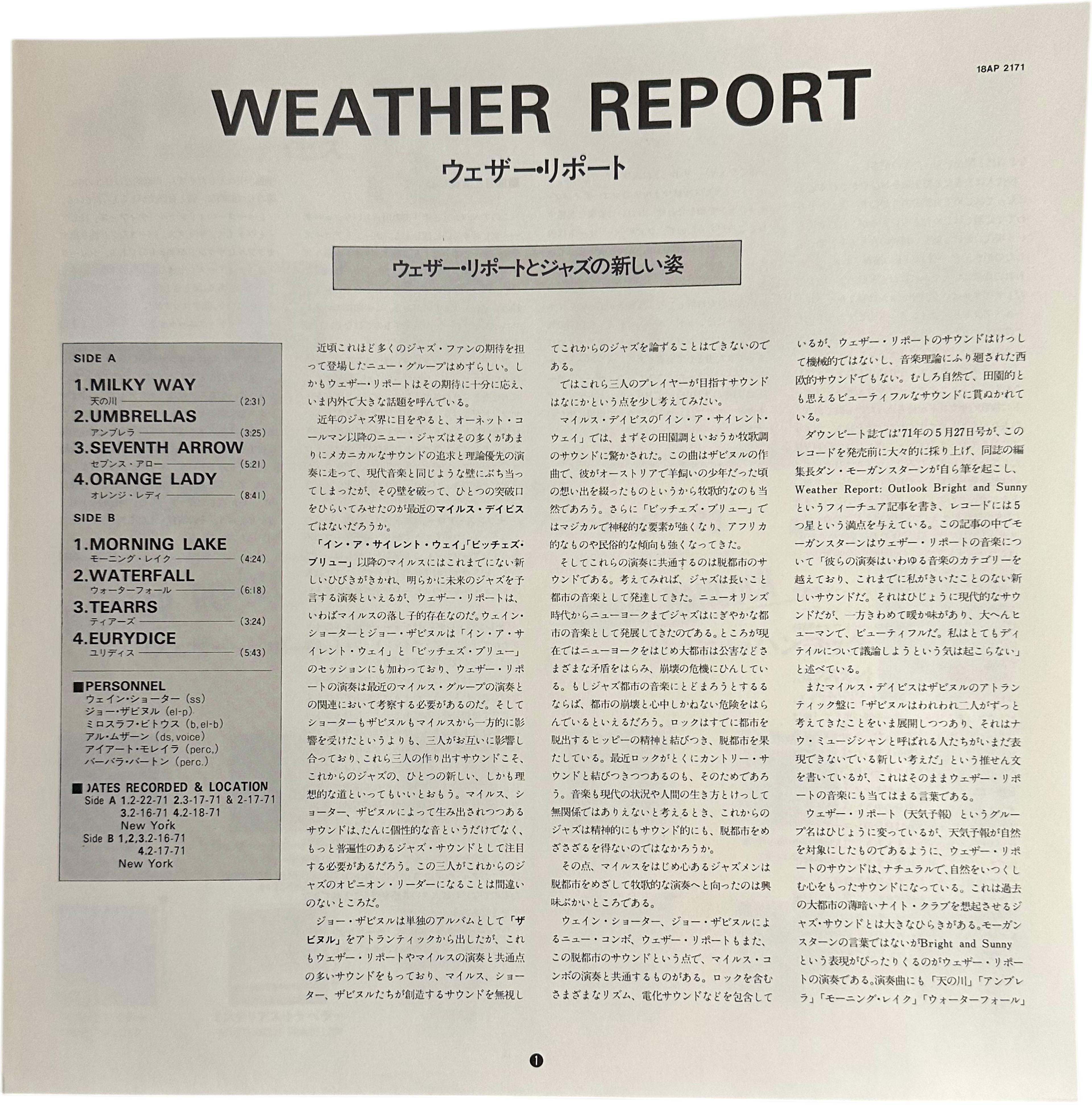 Weather Report — Weather Report 4