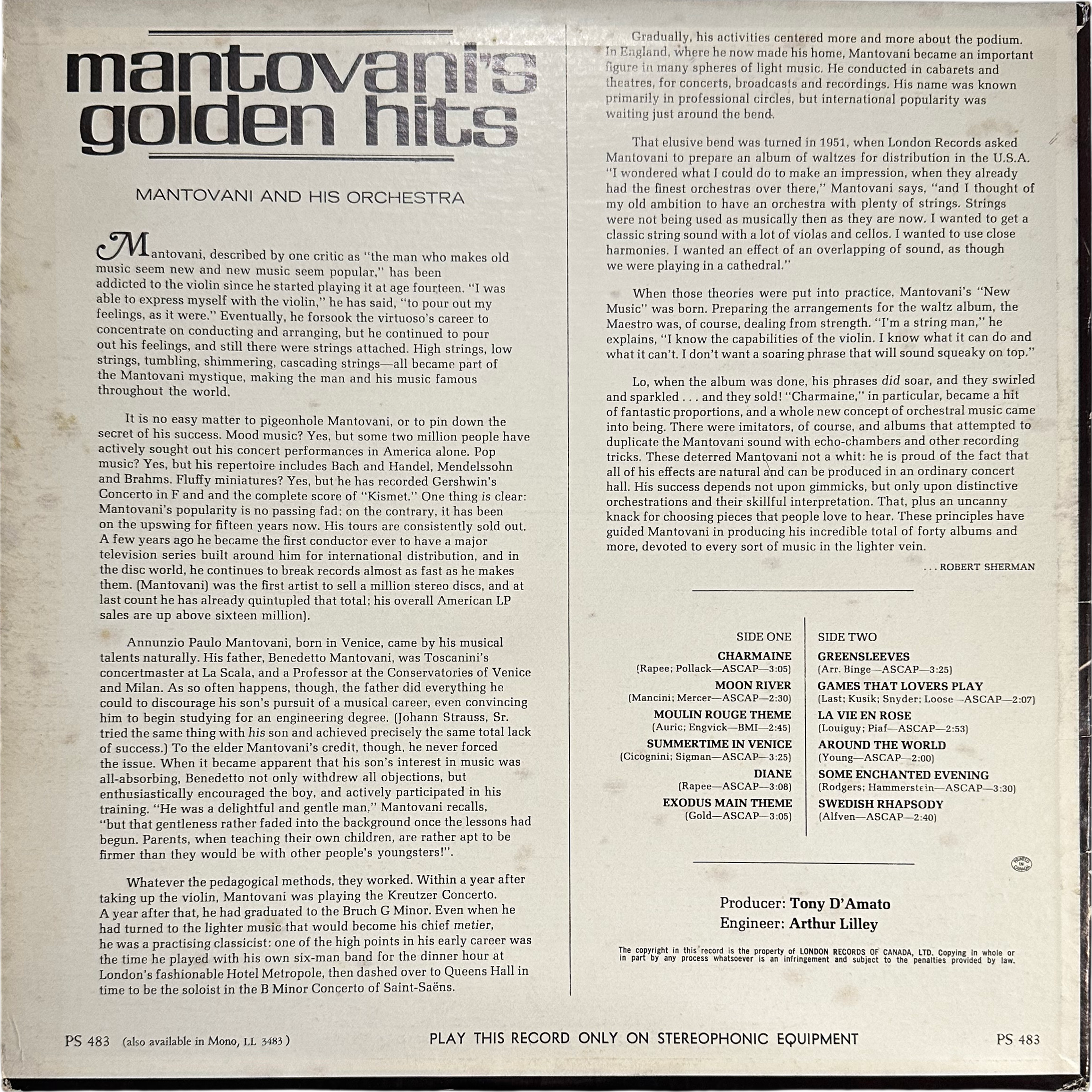 Mantovani And His Orchestra — Mantovani's Golden Hits 2