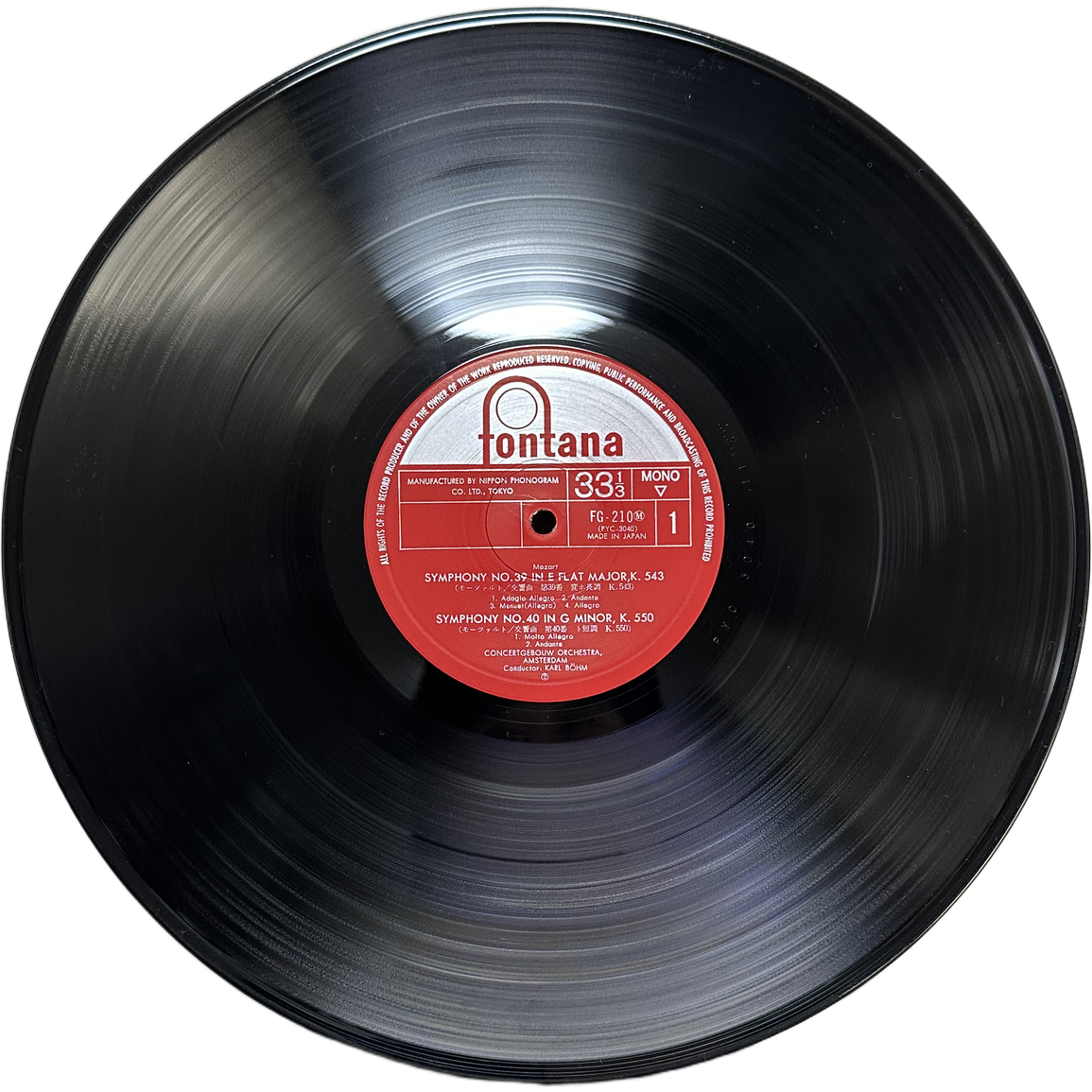 Mozart* Concertgebouw Orchestra — Symphony No. 39 In E-flat Major,K.543 / Symphony No. 40 In G Minor,K.550 3