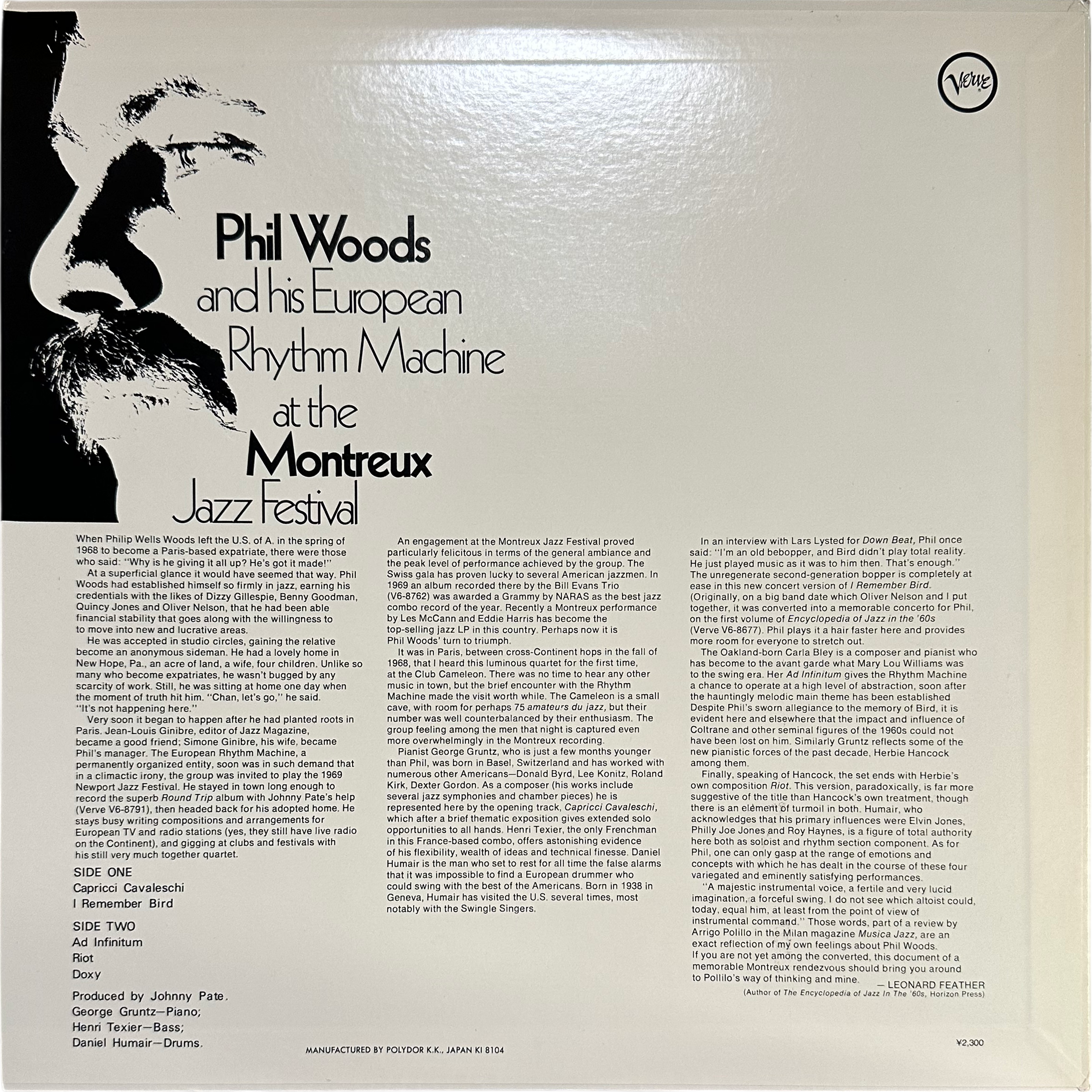 Phil Woods And His European Rhythm Machine — At The Montreux Jazz Festival 2