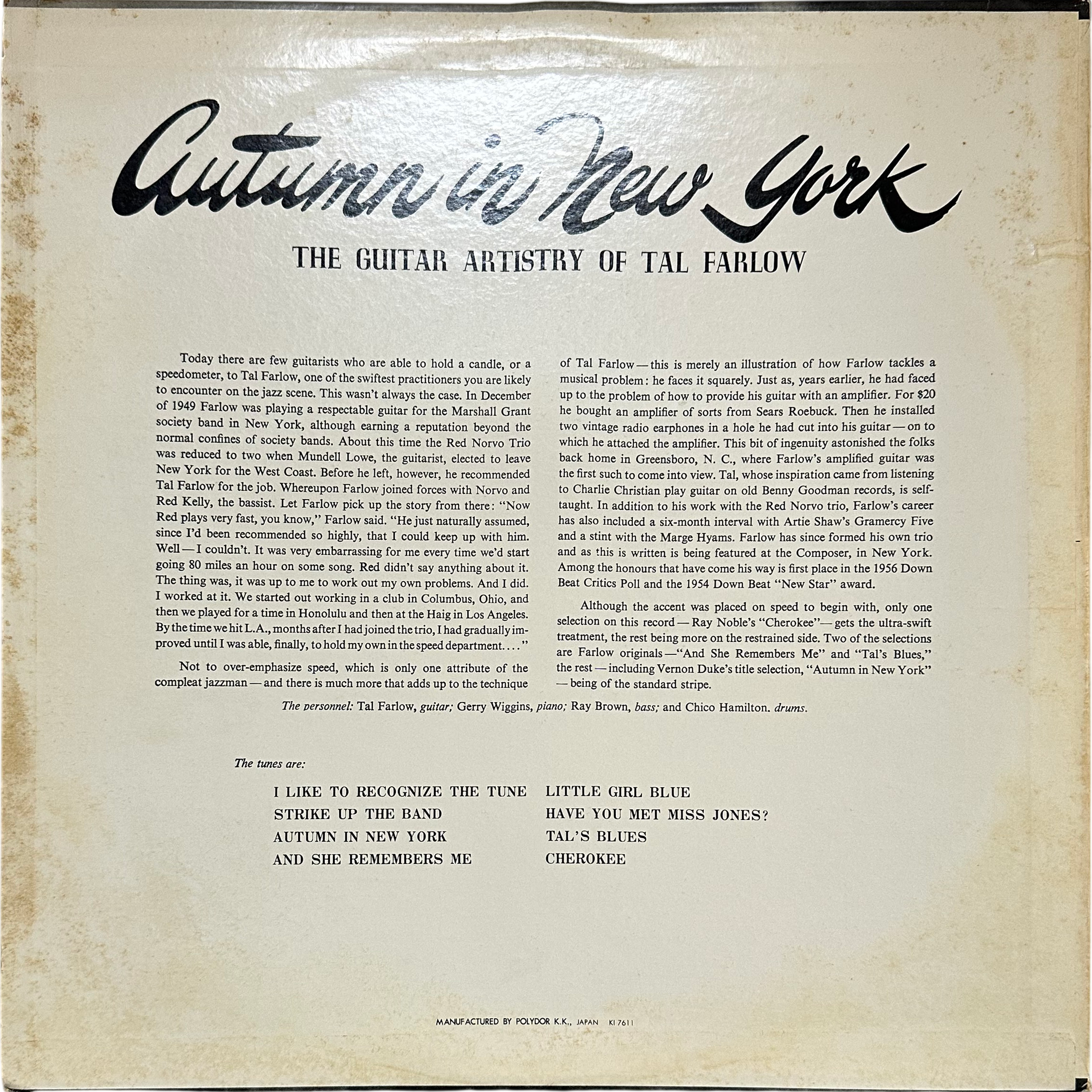 Tal Farlow — Autumn In New York 2
