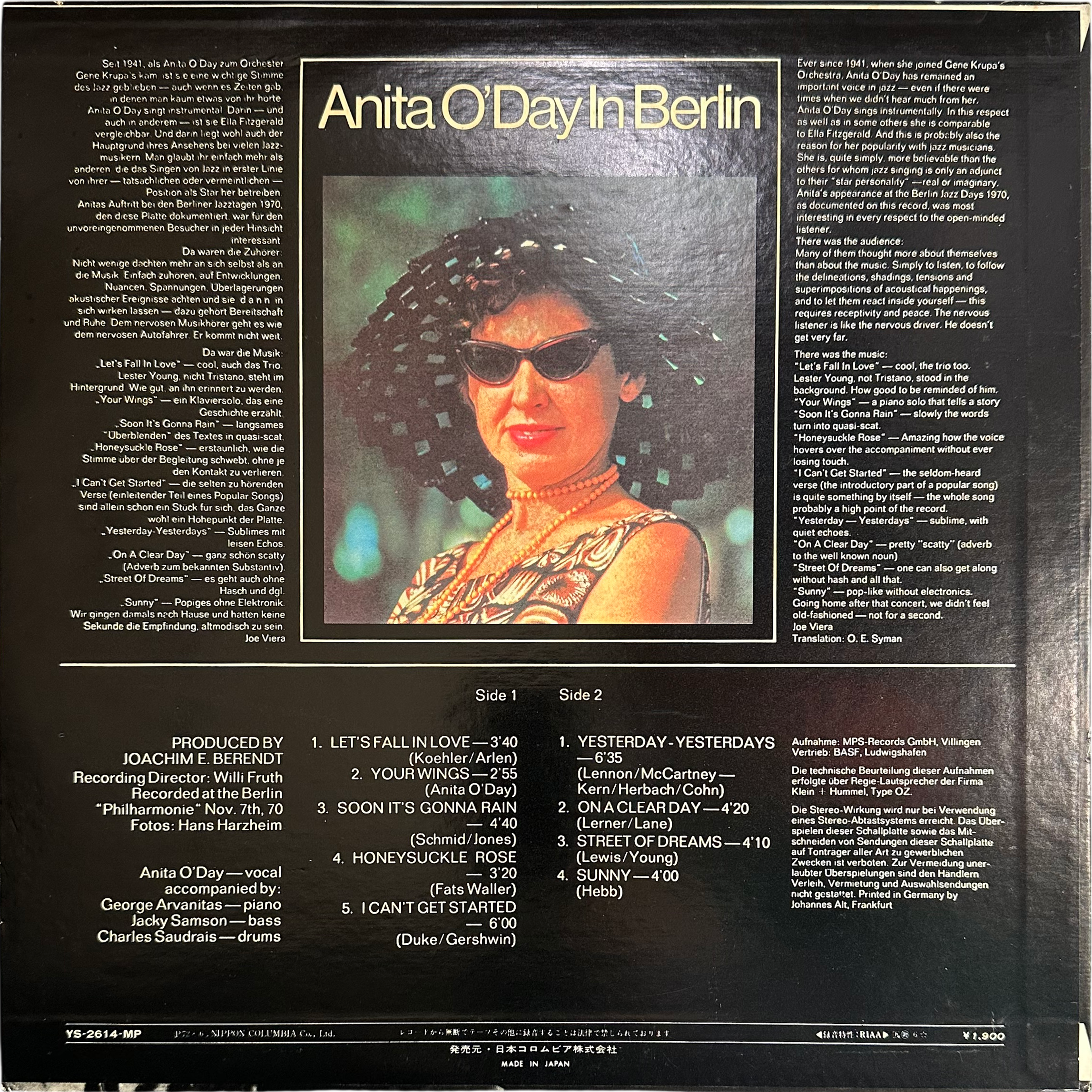 Anita O'Day — Anita O'Day In Berlin, Recorded Live At The Berlin Jazz Festival 2