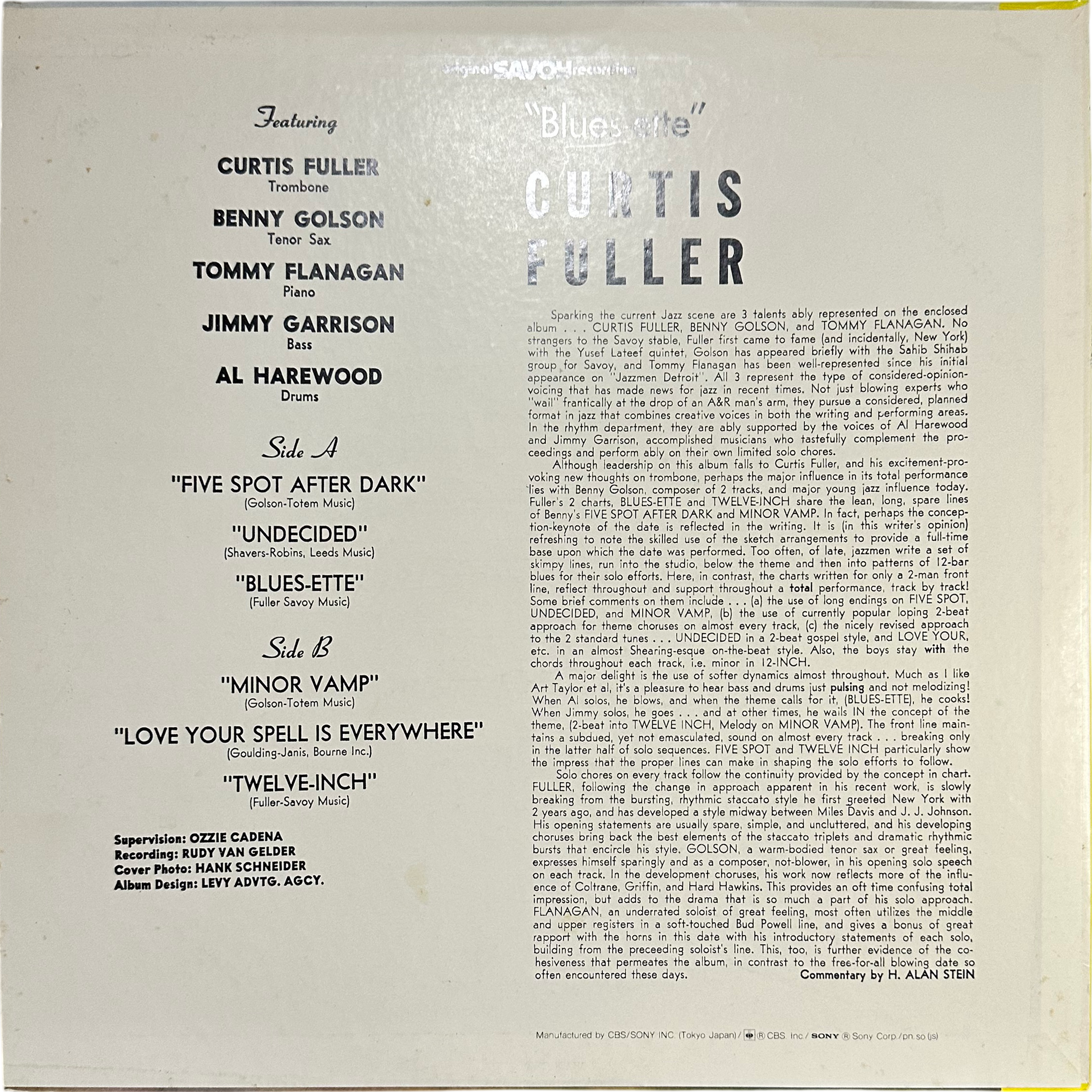 Al Harewood,Benny Golson,Curtis Fuller's Quintet,Jimmy Garrison,Tommy Flanagan — Blues-ette 2