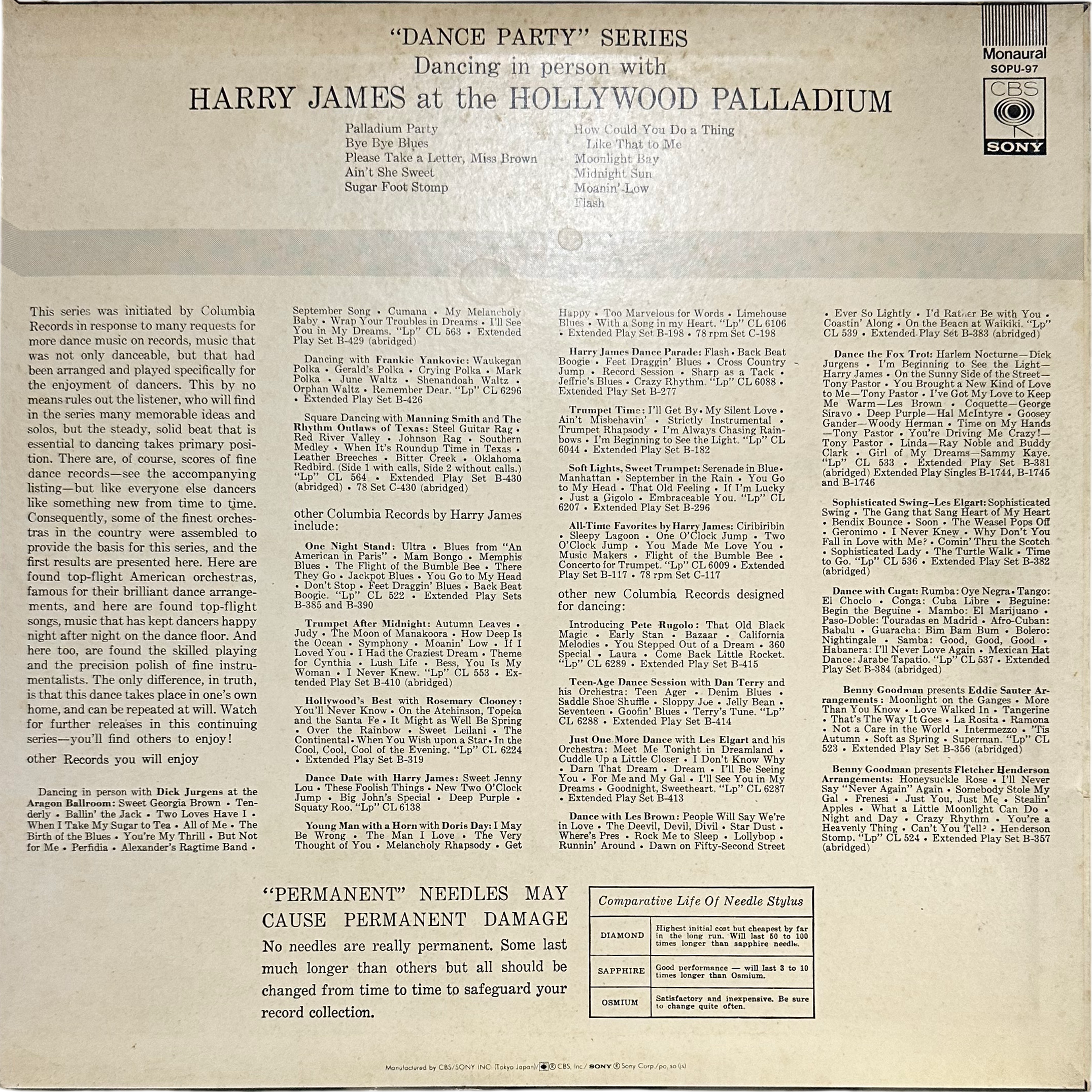 Harry James (2) — Dancing In Person With Harry James At The Hollywood Palladium 2