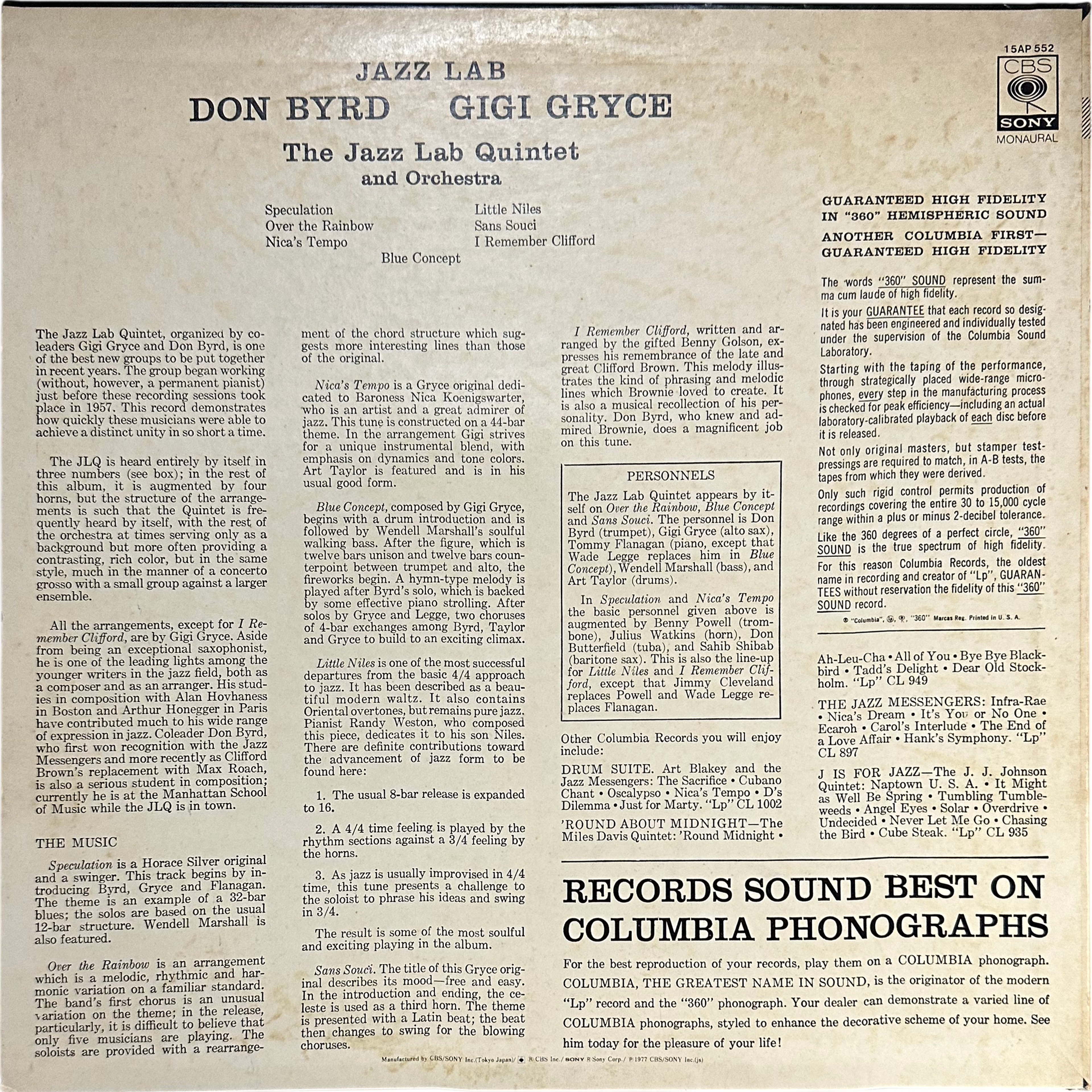 Don Byrd,Gigi Gryce — Jazz Lab 2
