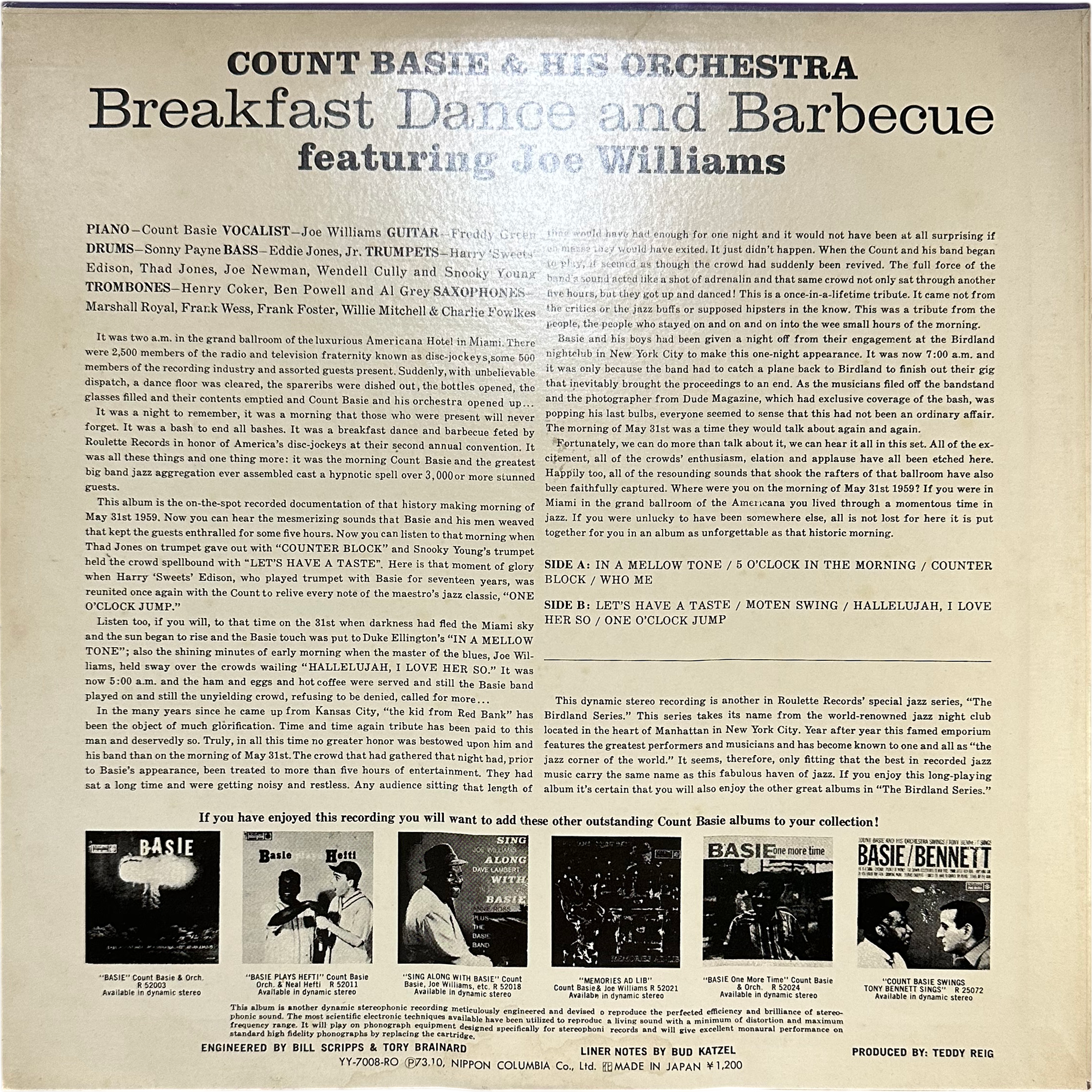 Count Basie Orchestra,Joe Williams — Breakfast Dance And Barbecue 2