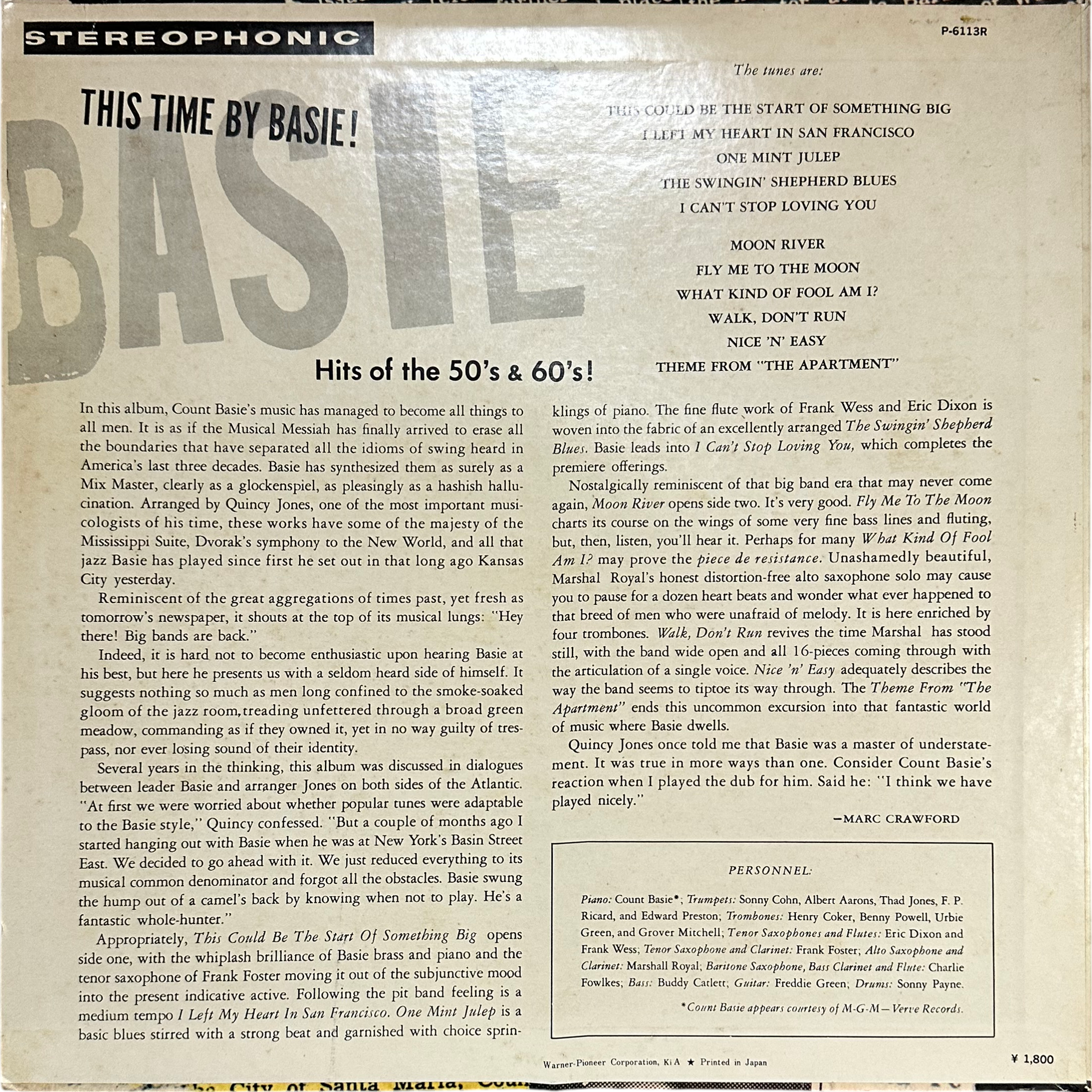 Count Basie — This Time By Basie - Hits Of The 50's & 60's! 2