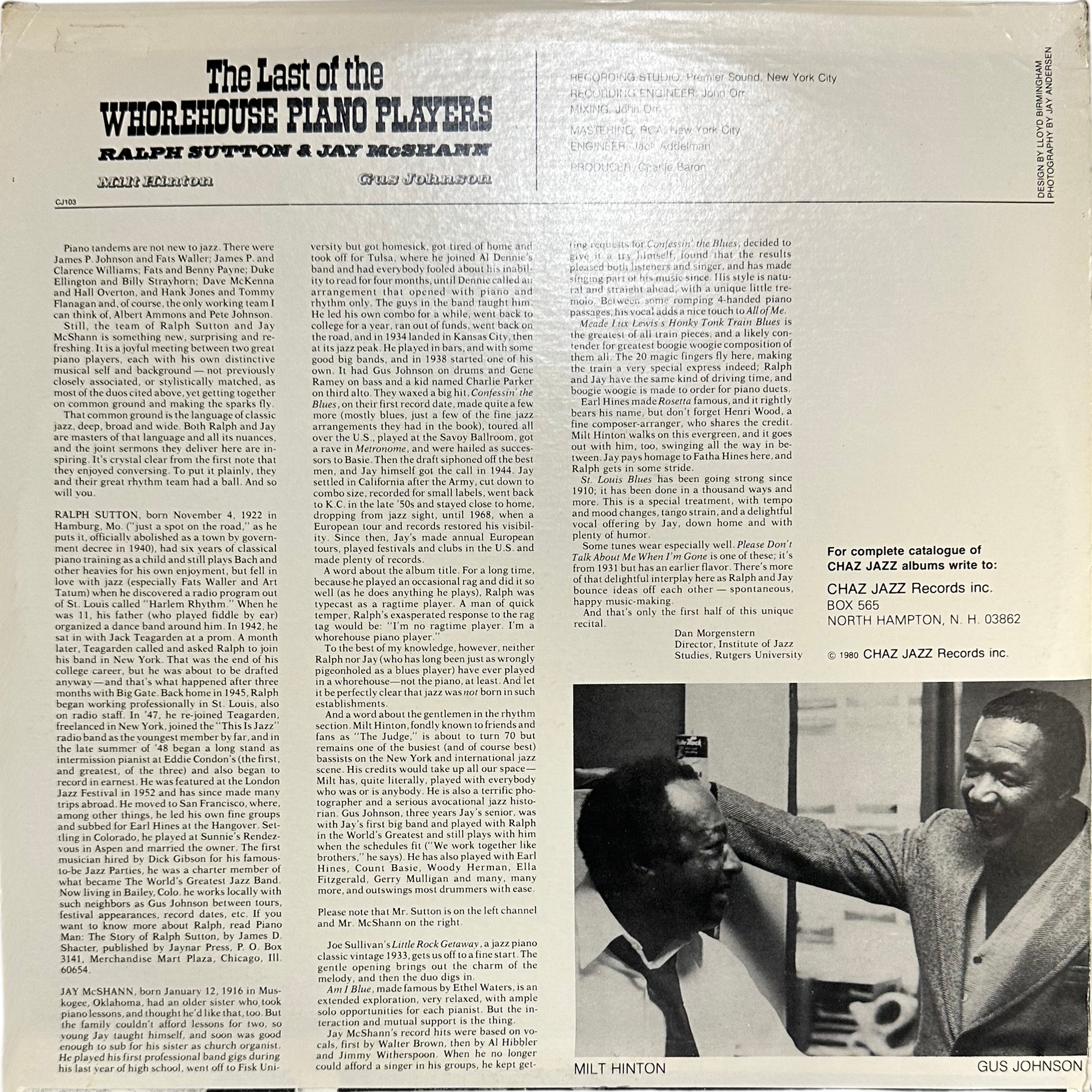 Jay McShann,Ralph Sutton (2) — The Last Of The Whorehouse Piano Players (Two Pianos Vol. 1) 2
