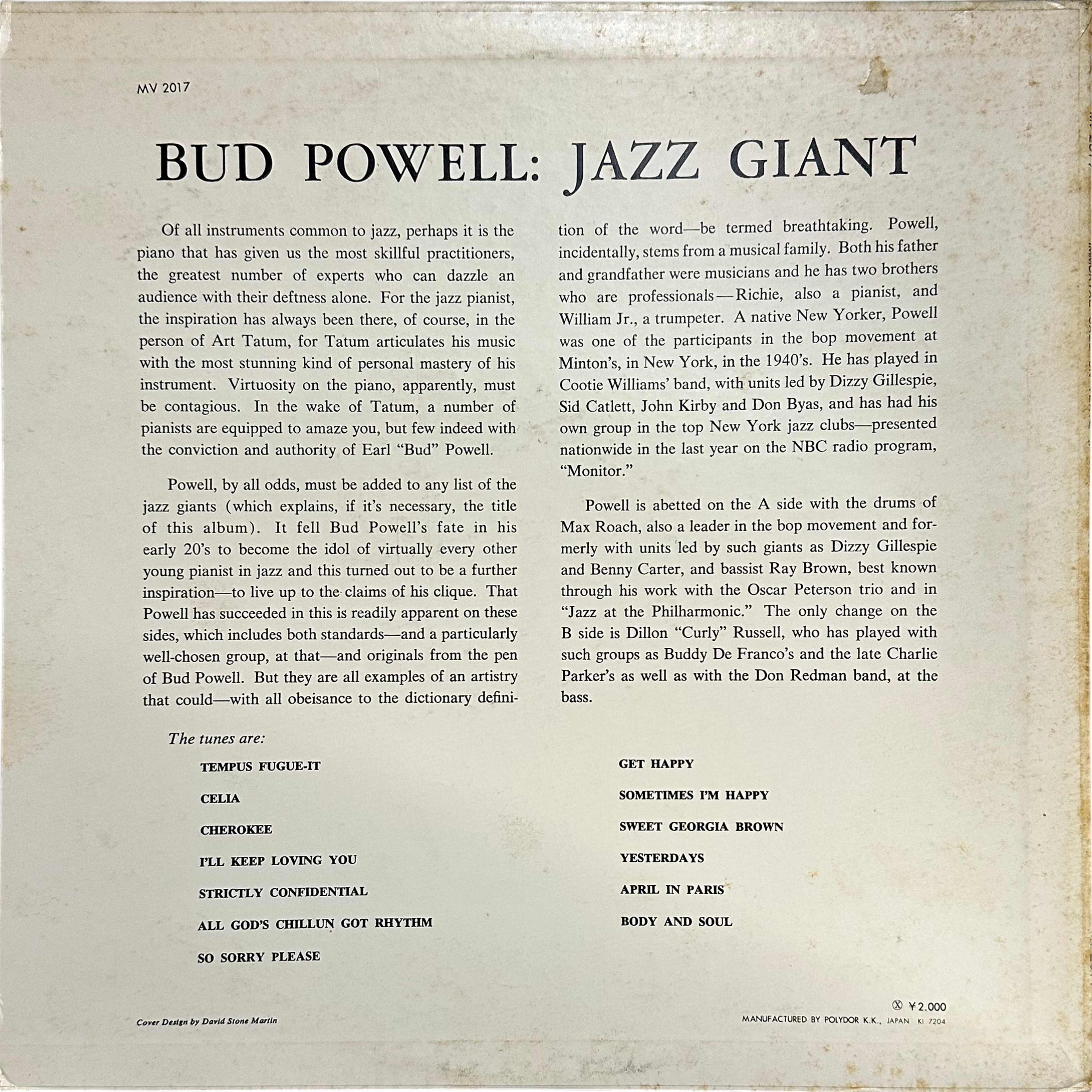 Bud Powell — Jazz Giant 2
