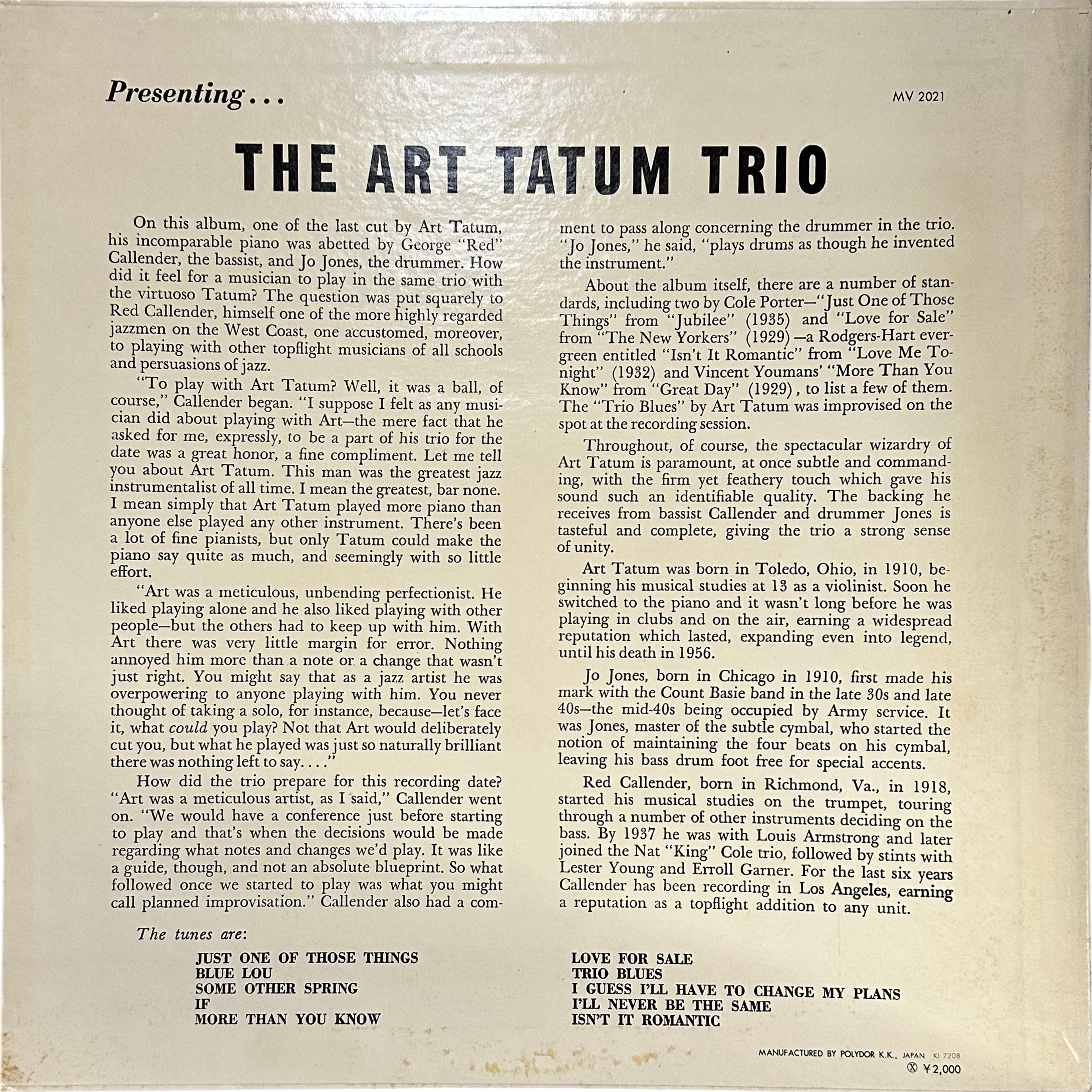 Art Tatum Trio — Presenting... The Art Tatum Trio 2