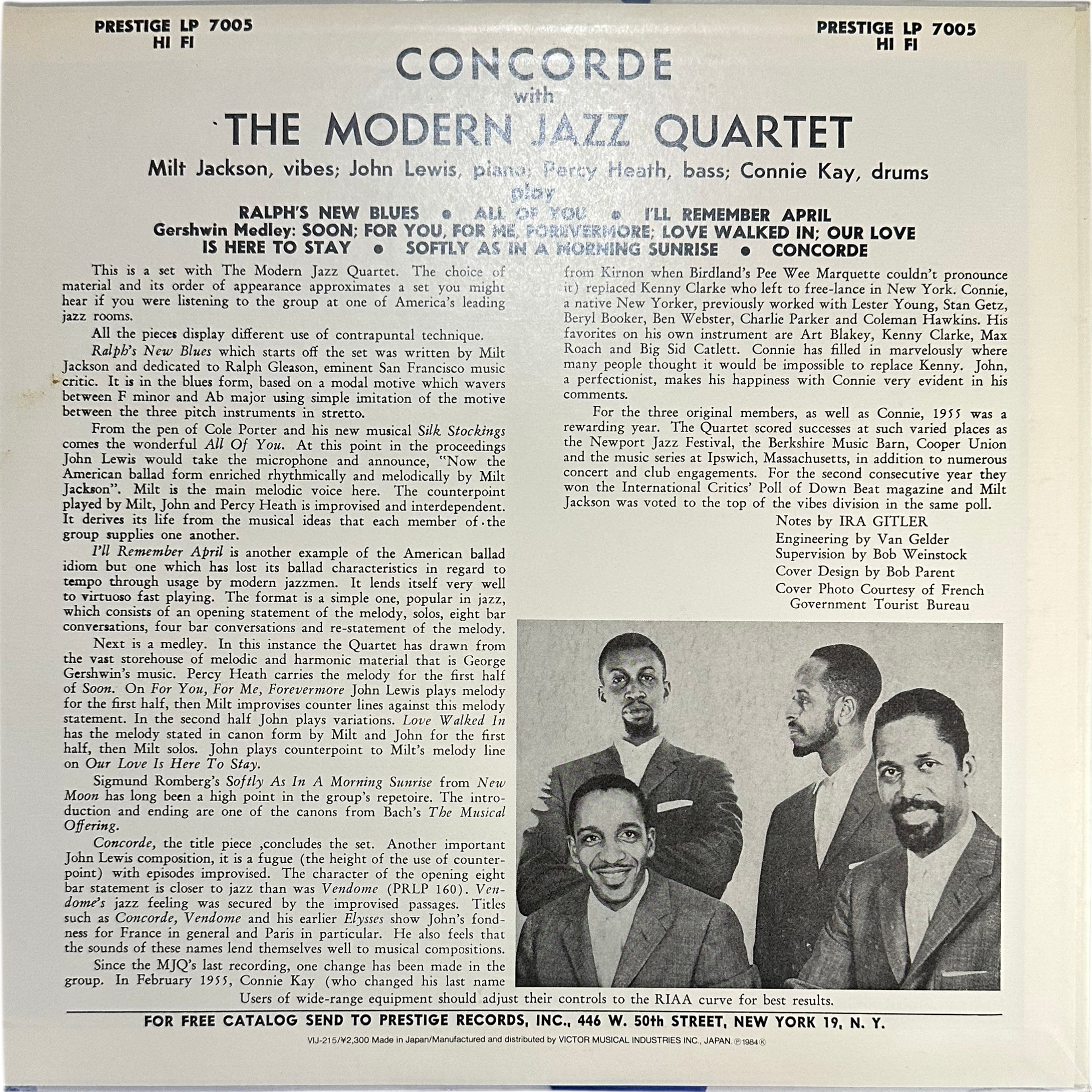 The Modern Jazz Quartet — Concorde 2