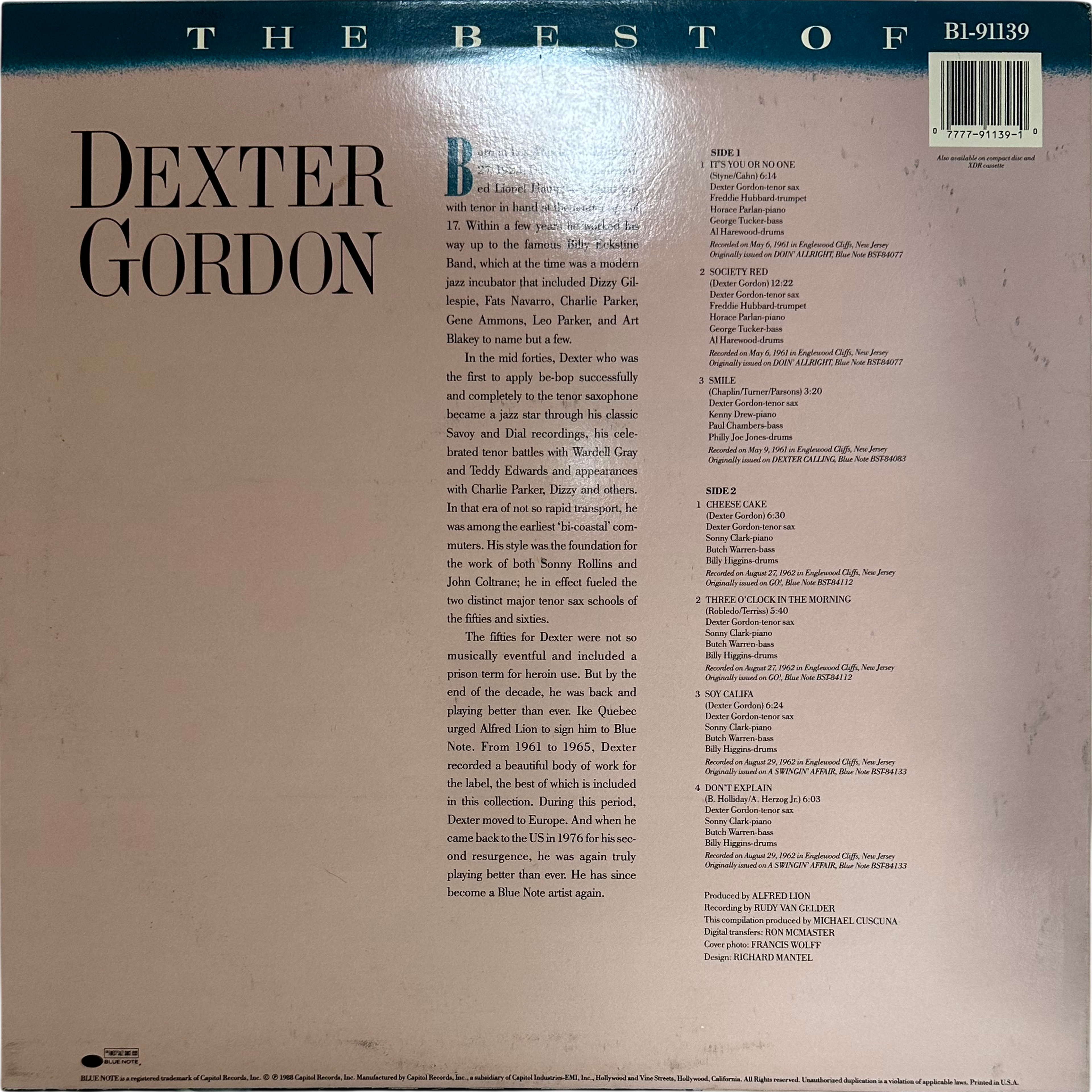 Dexter Gordon — The Best Of Dexter Gordon 2