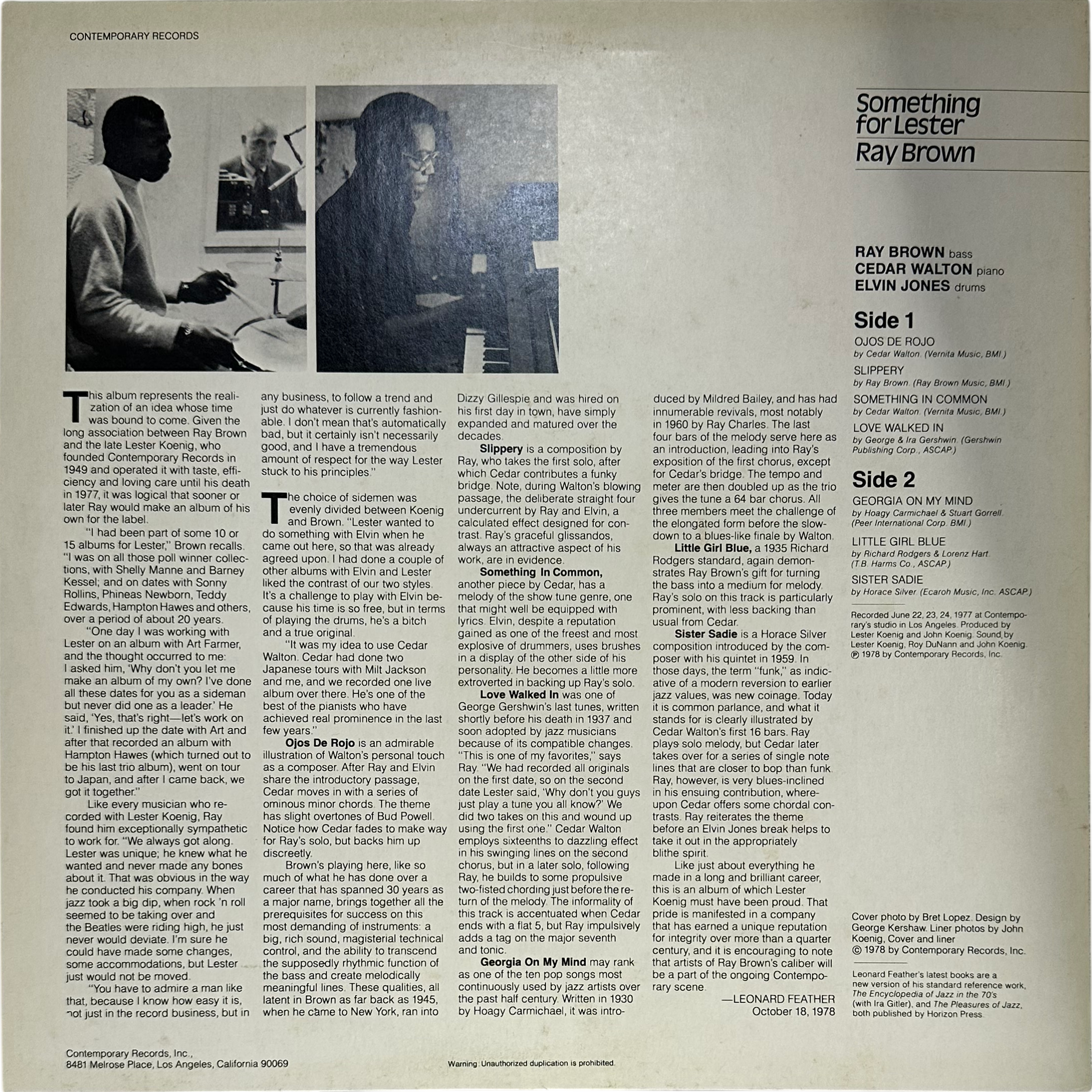 Ray Brown — Something For Lester 2