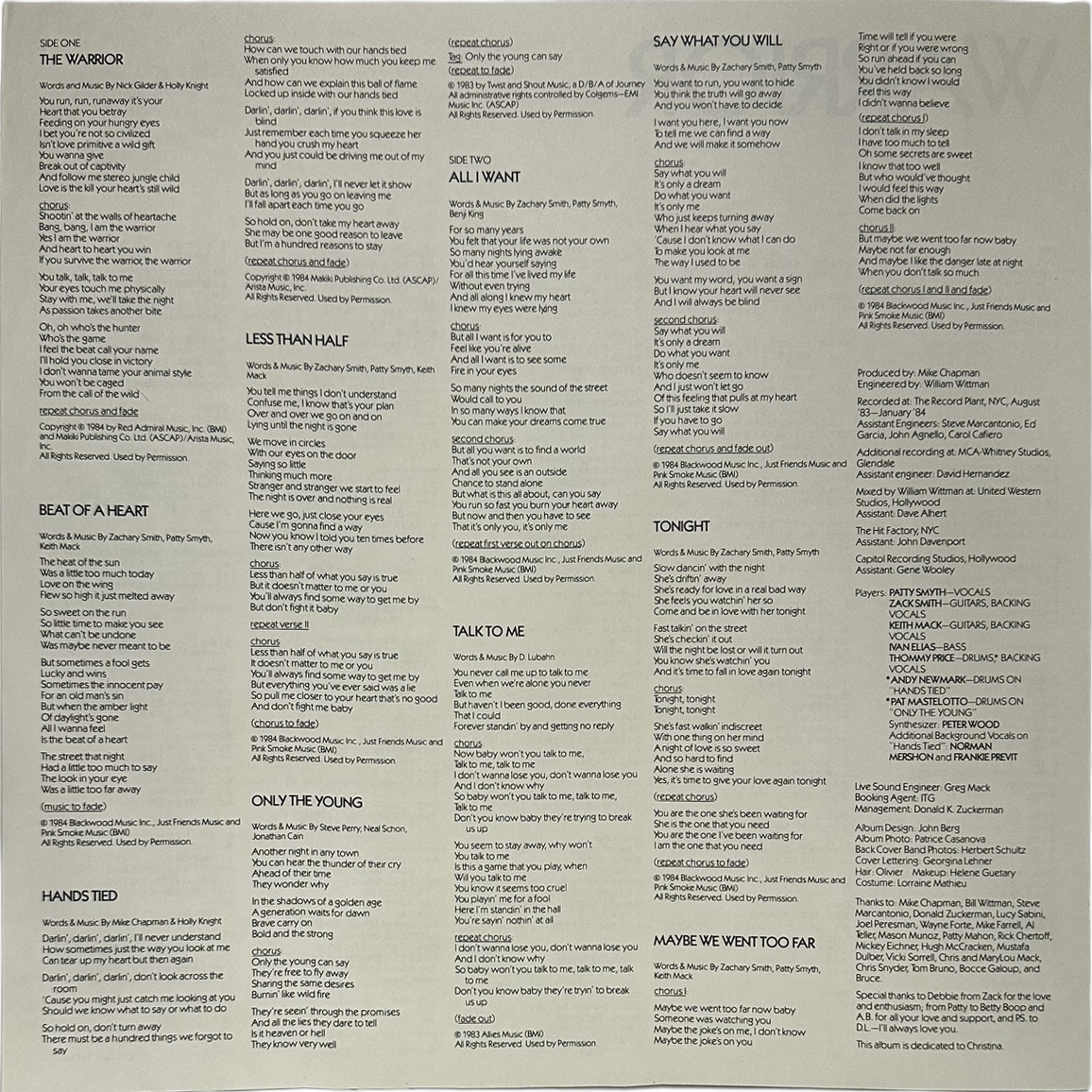 Patty Smyth,Scandal (4) — Warrior 6