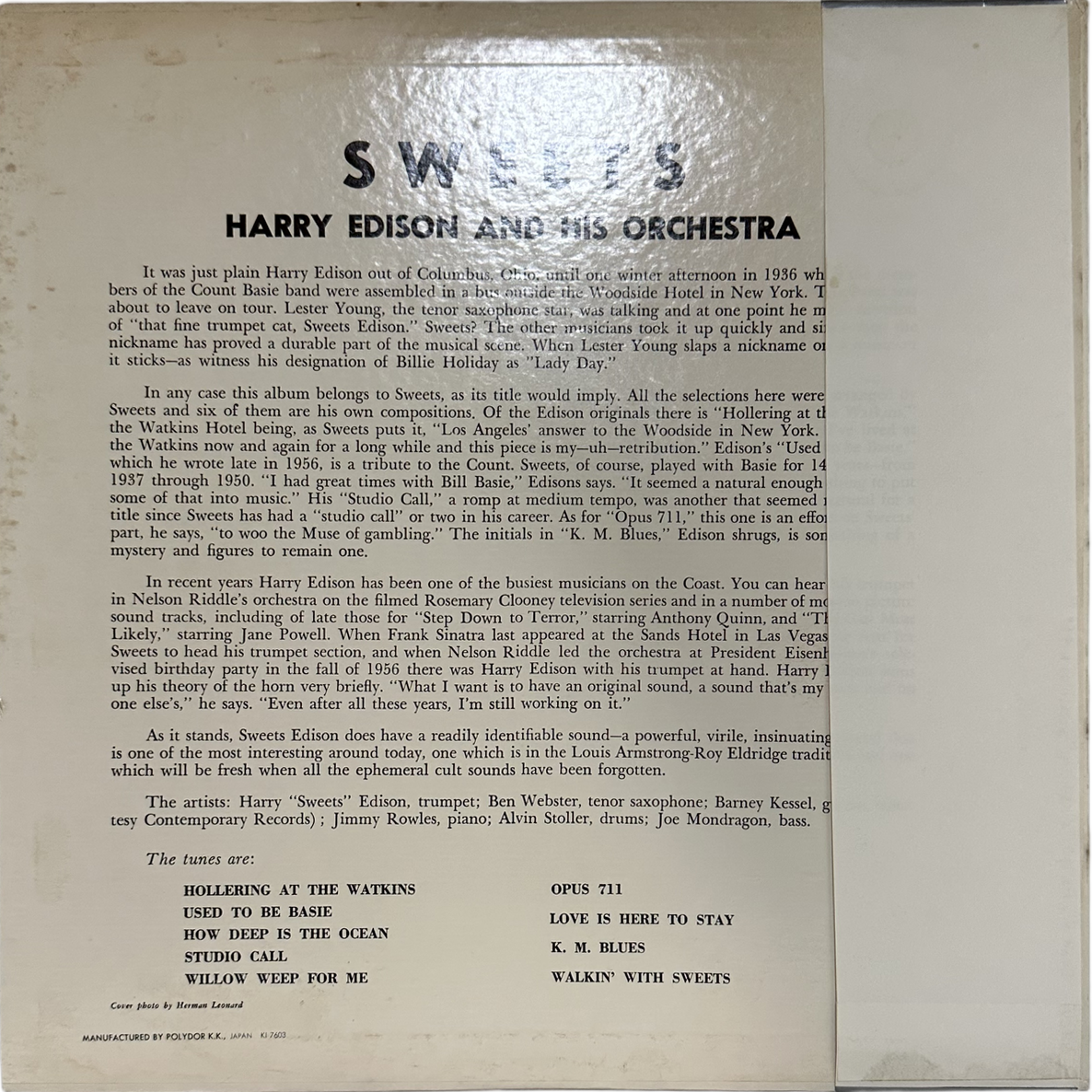 Harry Edison And His Orchestra — Sweets 2