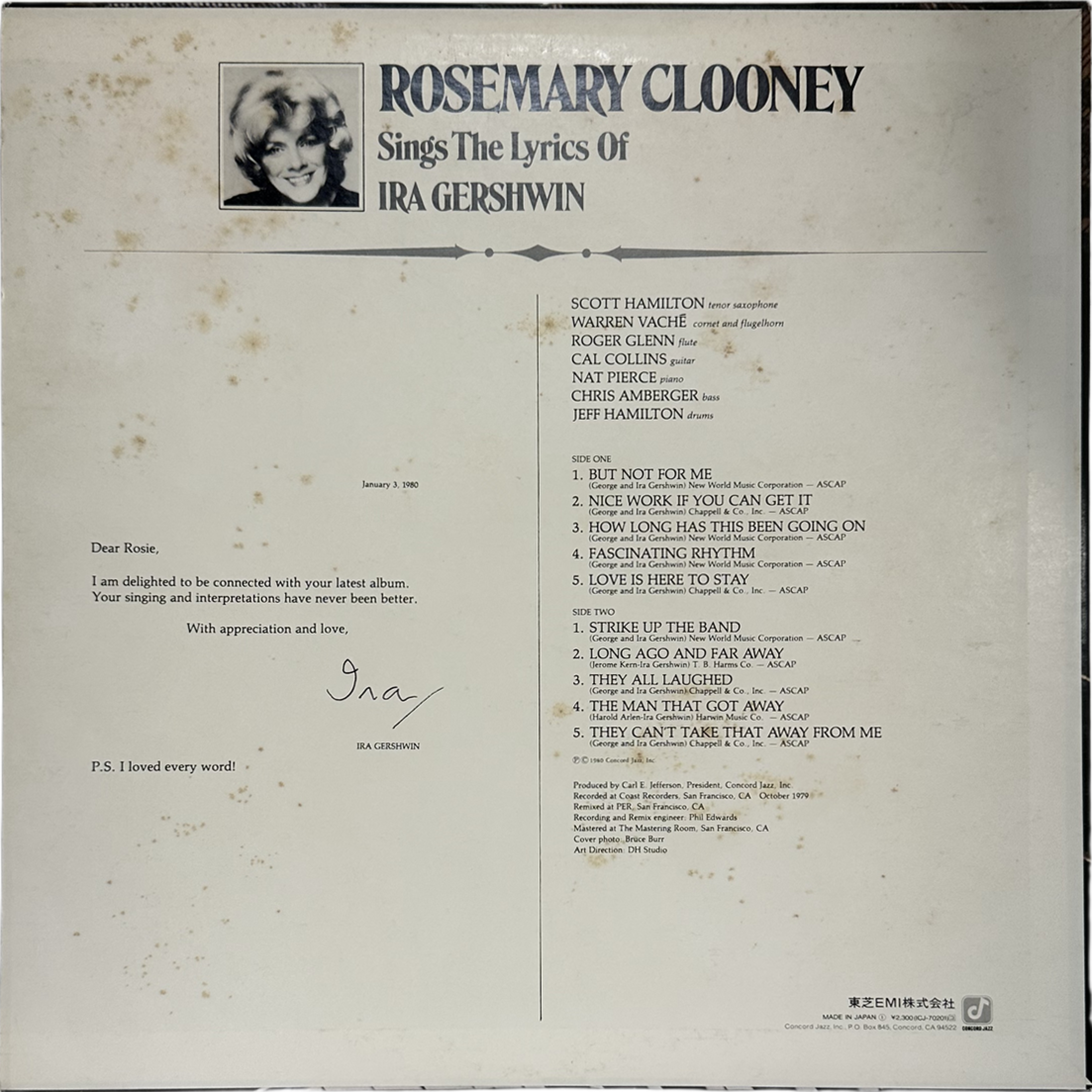 Rosemary Clooney — Rosemary Clooney Sings The Lyrics Of Ira Gershwin 2