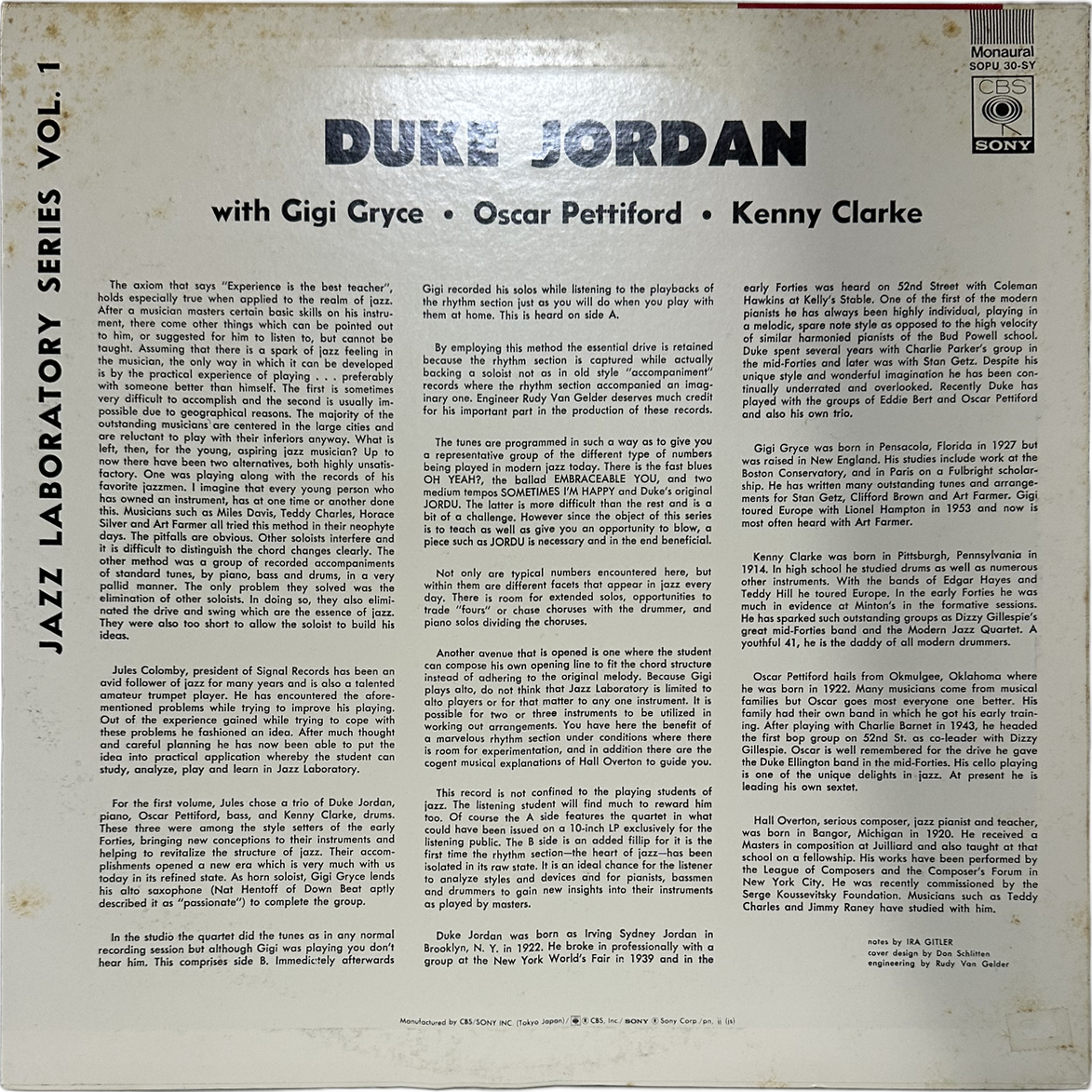 Duke Jordan — Jazz Laboratory Series Vol. 1 2