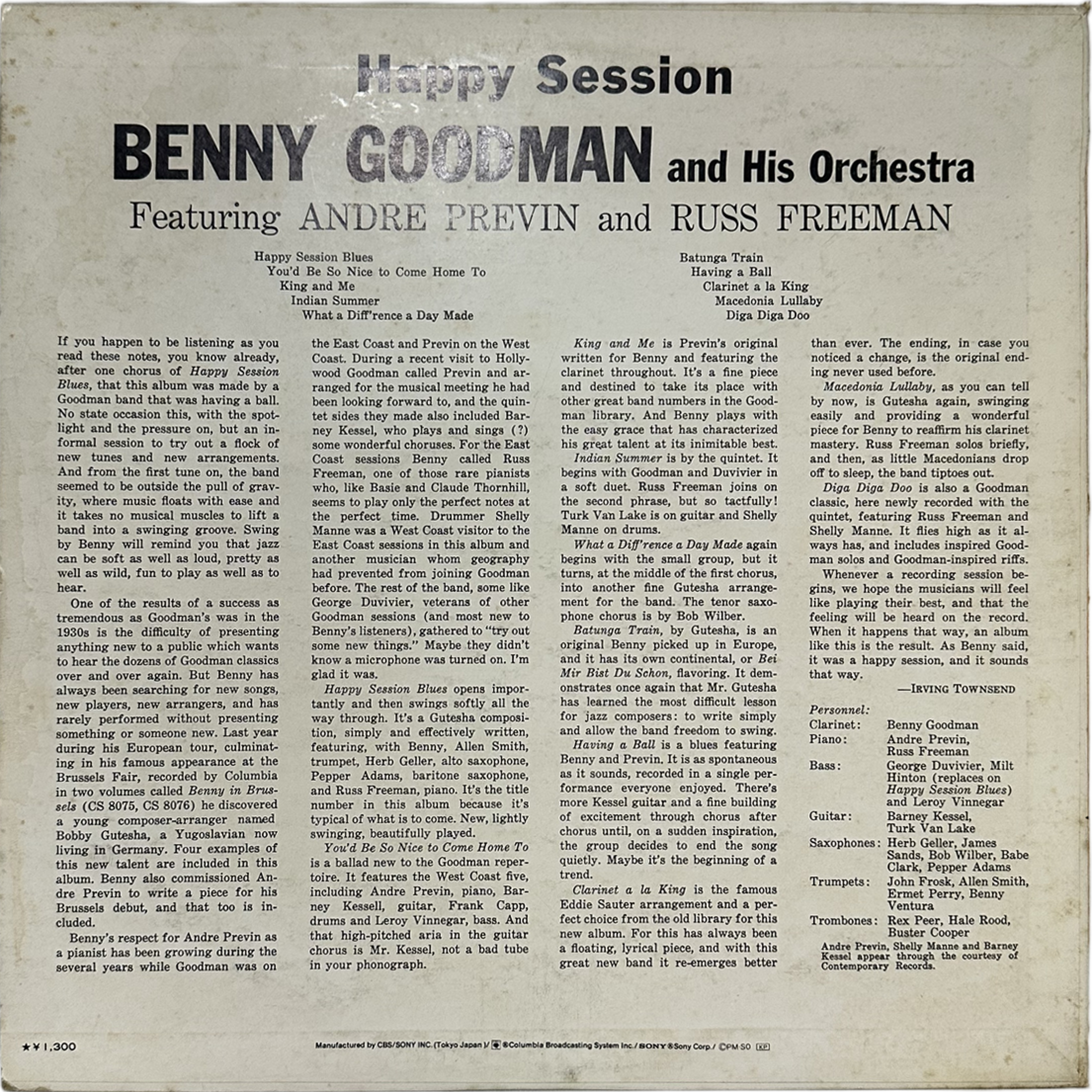 André Previn,Benny Goodman And His Orchestra,Russ Freeman — Happy Session 2