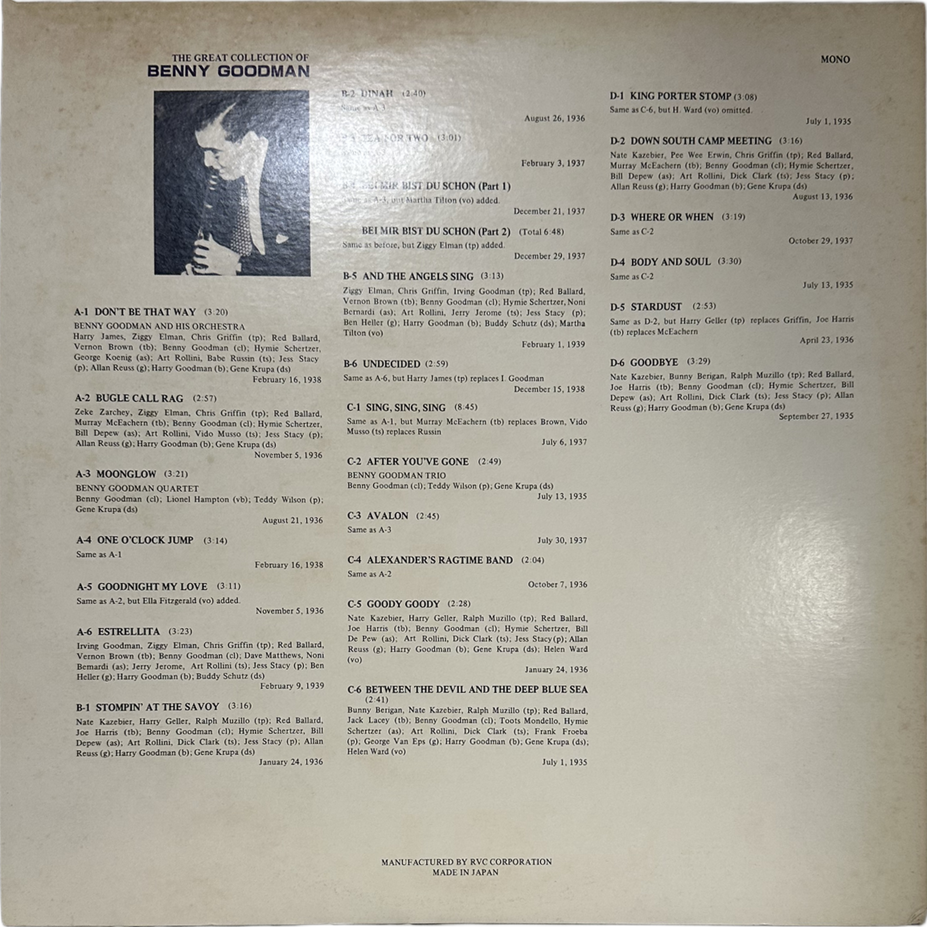 Benny Goodman — The Great Collection Of Benny Goodman 2