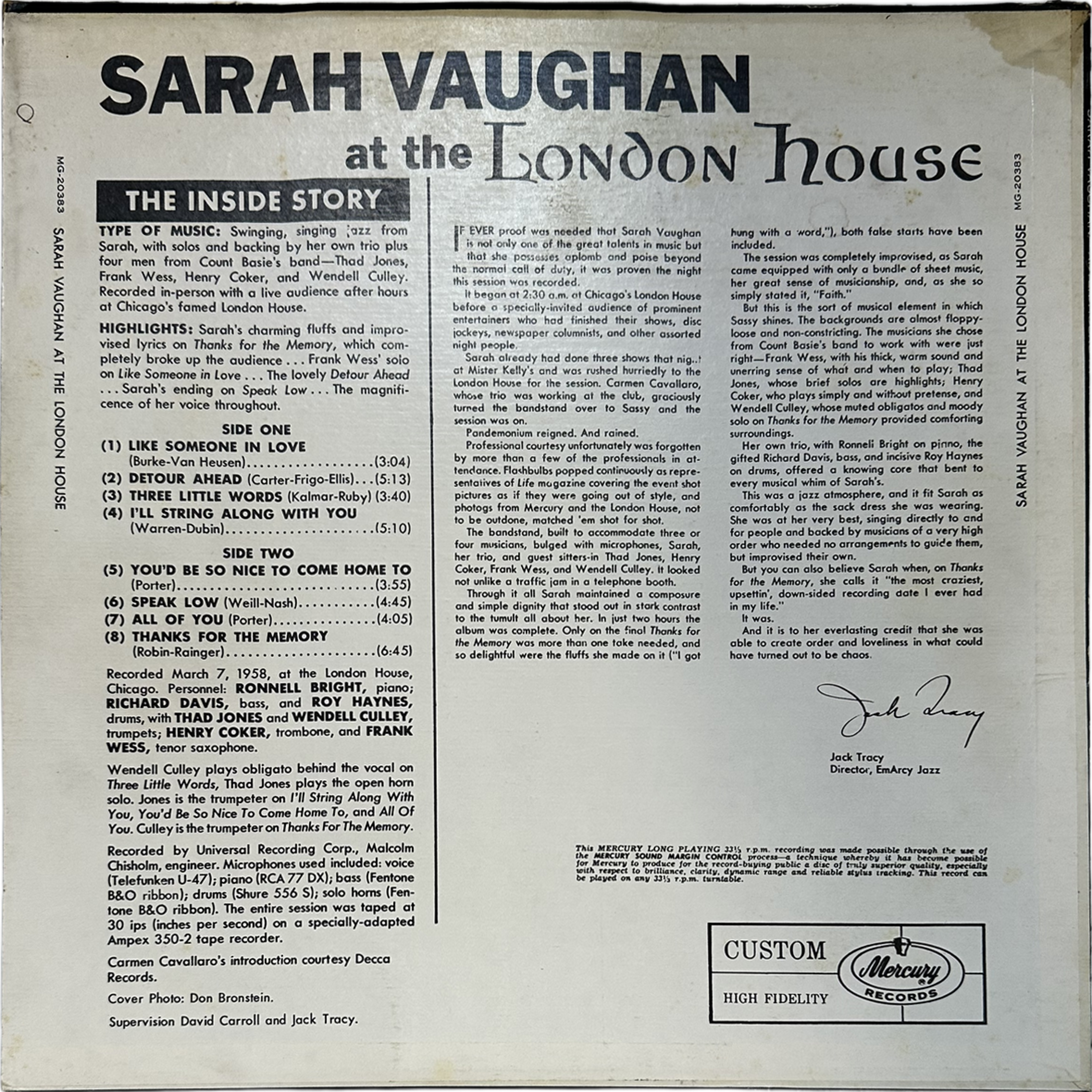Sarah Vaughan — After Hours At The London House 2
