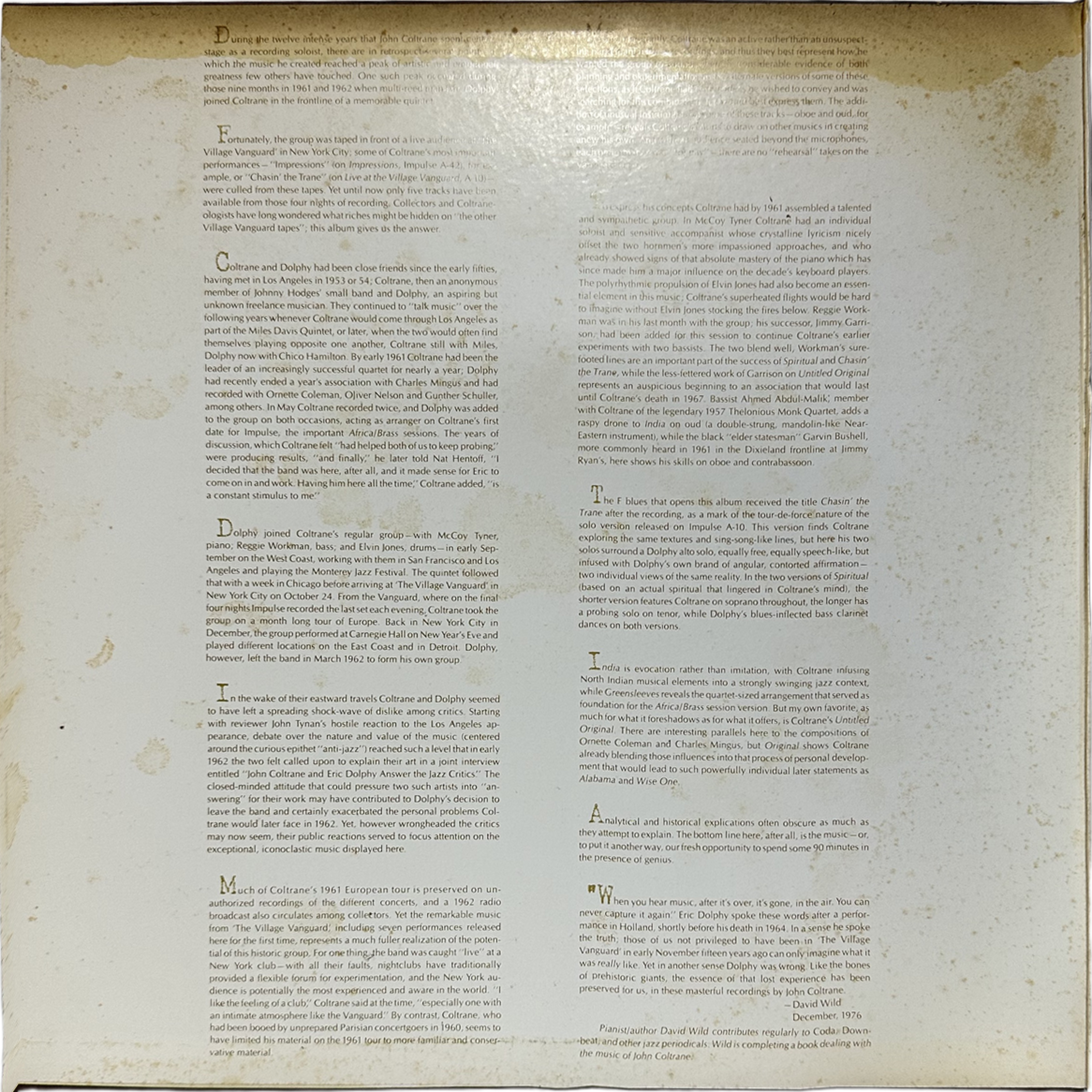 John Coltrane — The Other Village Vanguard Tapes 3