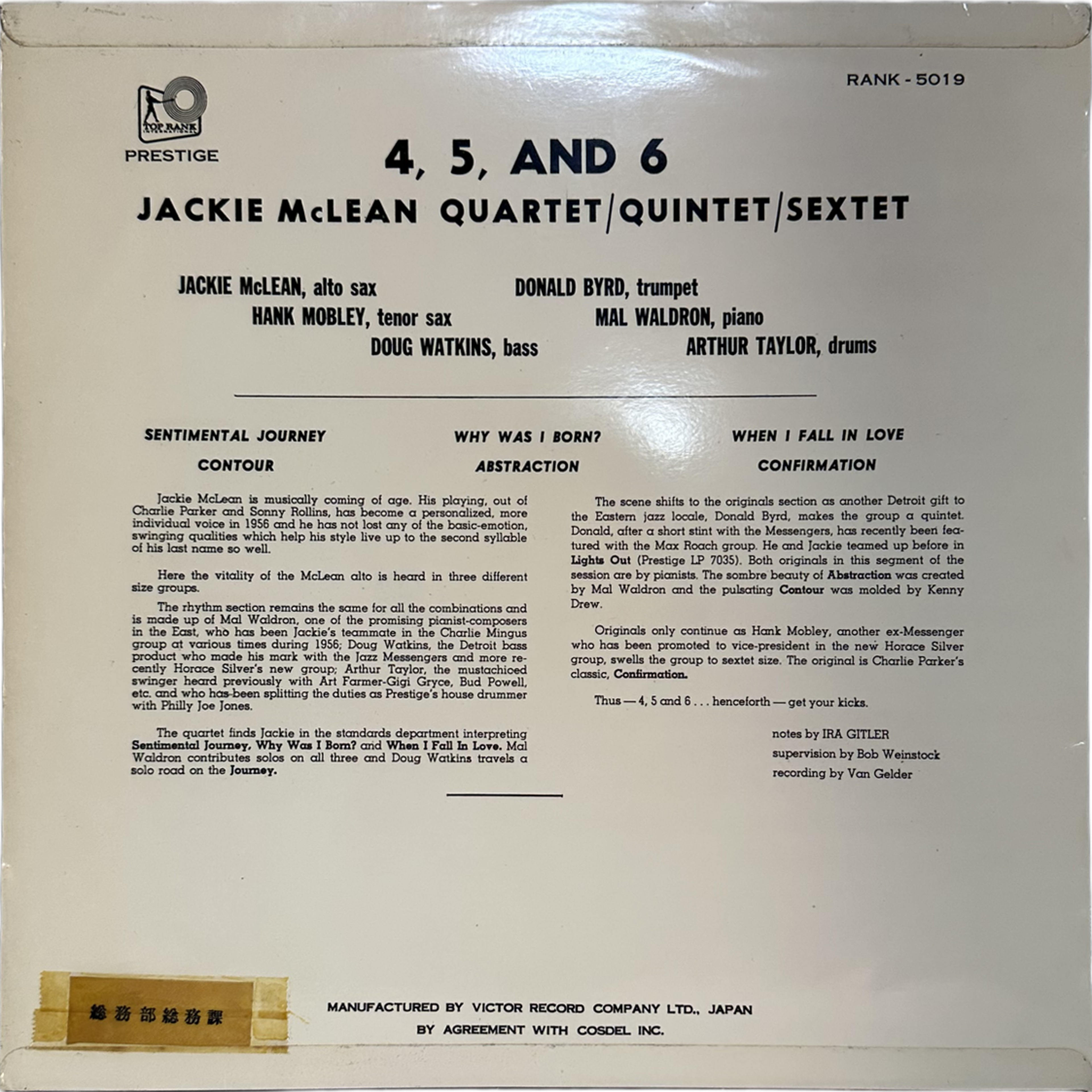 Jackie McLean — 4, 5 And 6 2